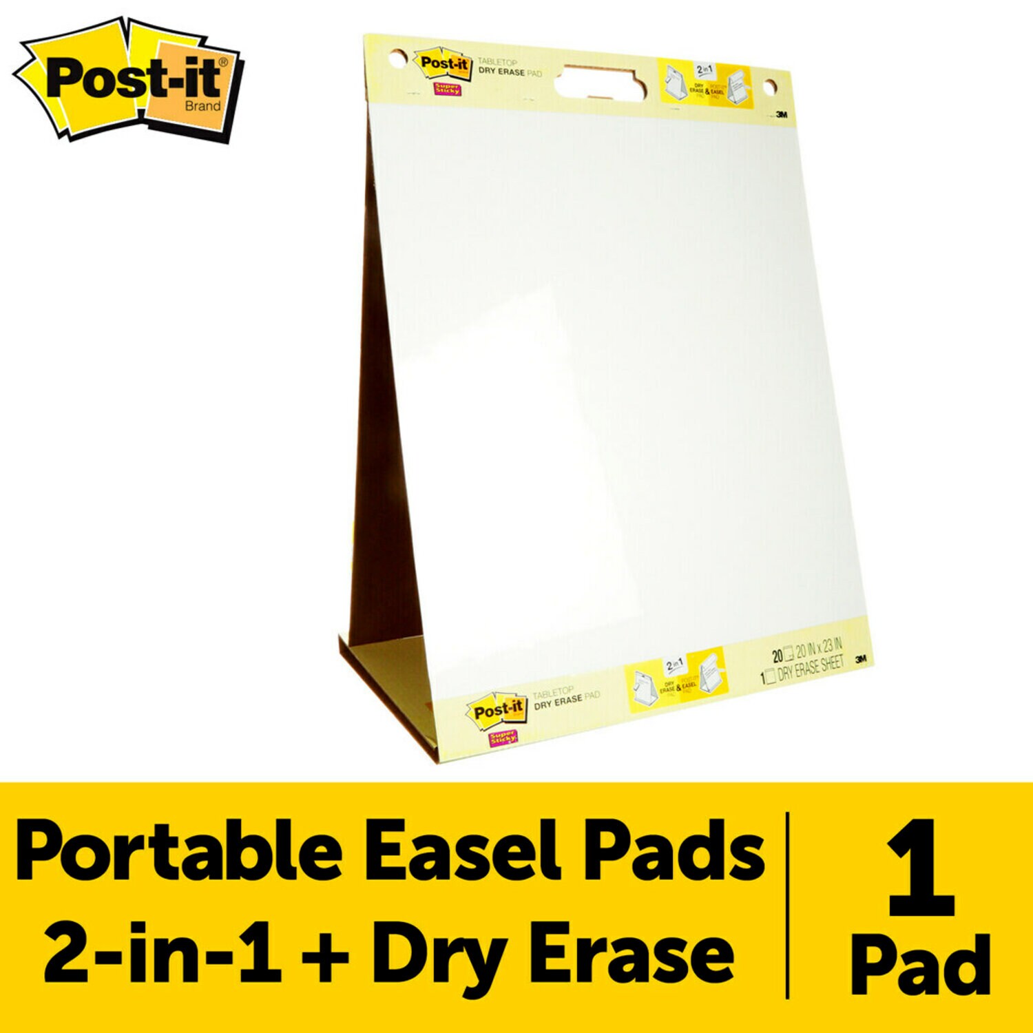 7100171595 - Post-it Super Sticky Table Top Dry Erase Easel Pad 563DE, 58,4x50,8cm, 20 Shts/EA, 6 EA/CV, 100% PEFC, SGSCH-PEFC-COC-110078