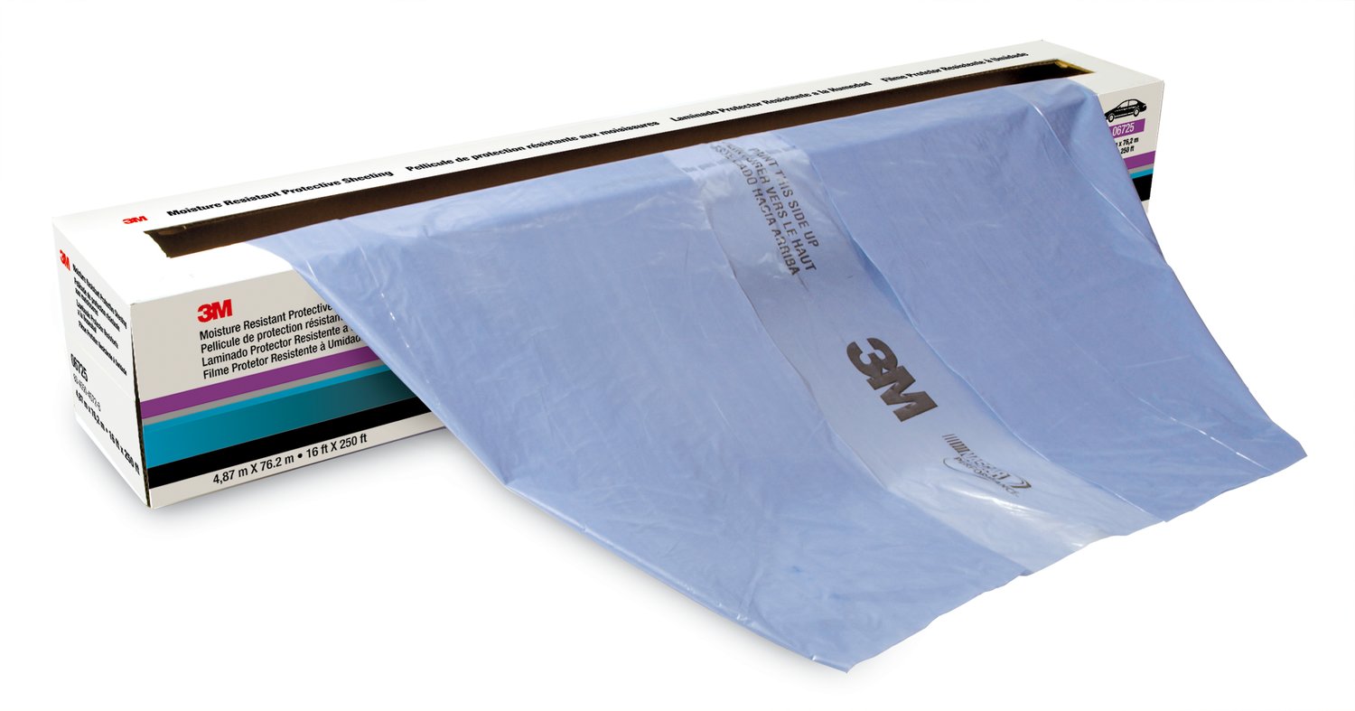 7100080400 - 3M Moisture Resistant Protective Sheeting, 06725, 16 ft x 250 ft (4.88
m x 76.2 m), 1 roll per case