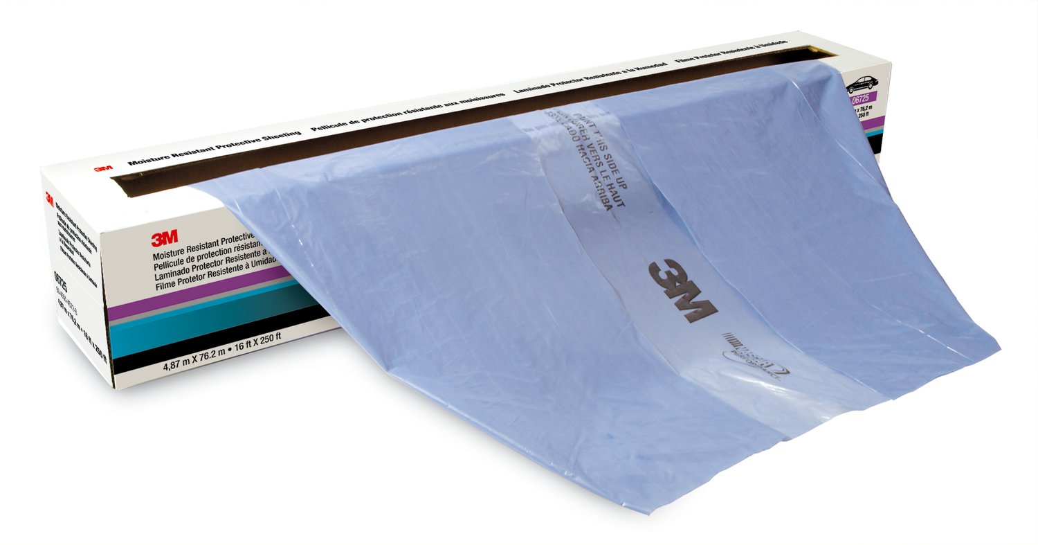 7100080400 - 3M Moisture Resistant Protective Sheeting, 06725, 16 ft x 250 ft (4.88 m x 76.2 m), 1 roll per case