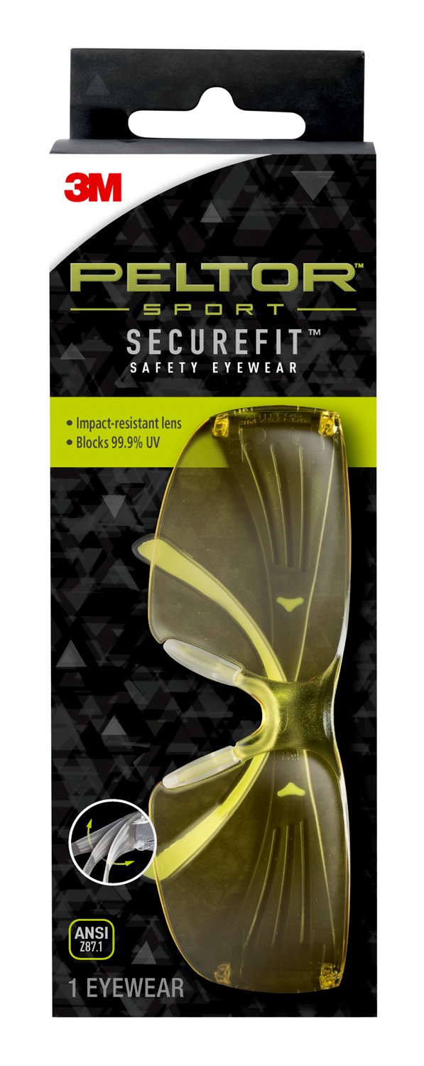 7100252759 - Peltor Sport SecureFit Safety Eyewear SF400-PA-9, Amber/AF Lens, 9ea/cs