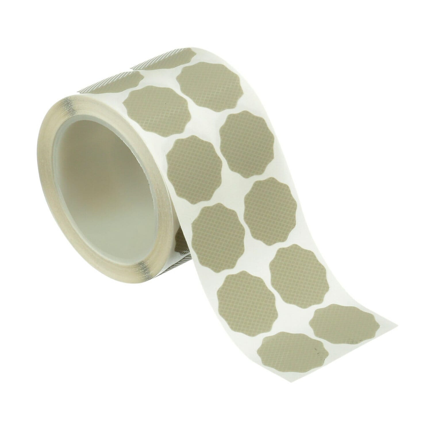 7100117384 - 3M Finesse-it PSA Film Disc Roll 464LA, A5 3MIL, 1-3/8 in x NH, Scallop, Die 143S, 500 Discs/Roll, 4 Rolls/Case