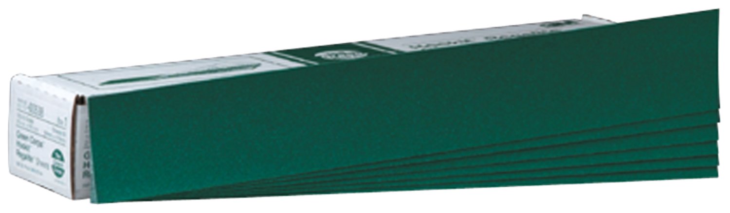 7000118371 - 3M Green Corps Hookit Sheet, 00538, 100, 2-3/4 in x 16-1/2 in, 50 sheets per carton, 5 cartons per case