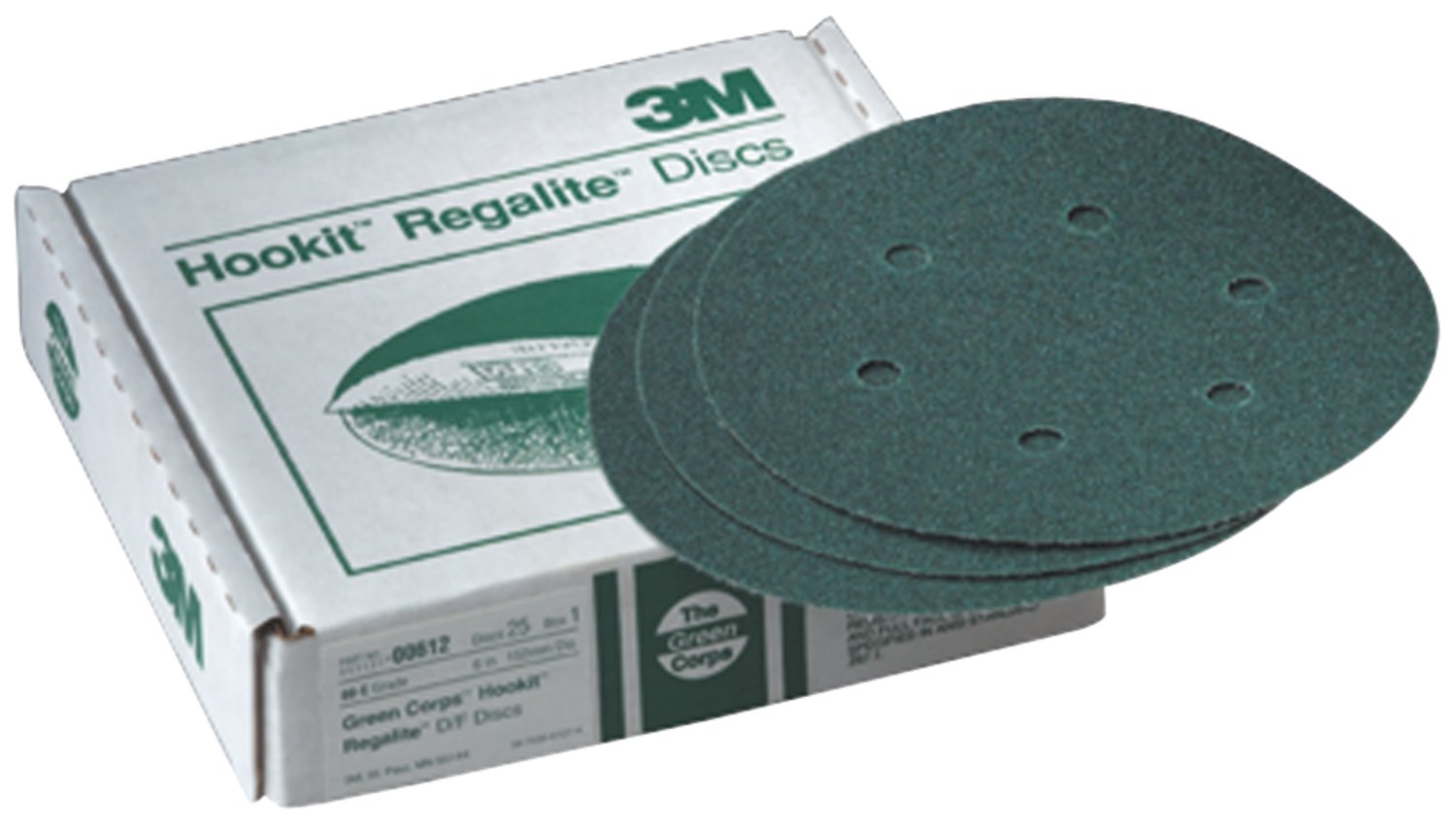 7100009351 - 3M Green Corps Hookit Disc Dust Free, 00612, 6 in, 80, 25 discs per
carton, 5 cartons per case