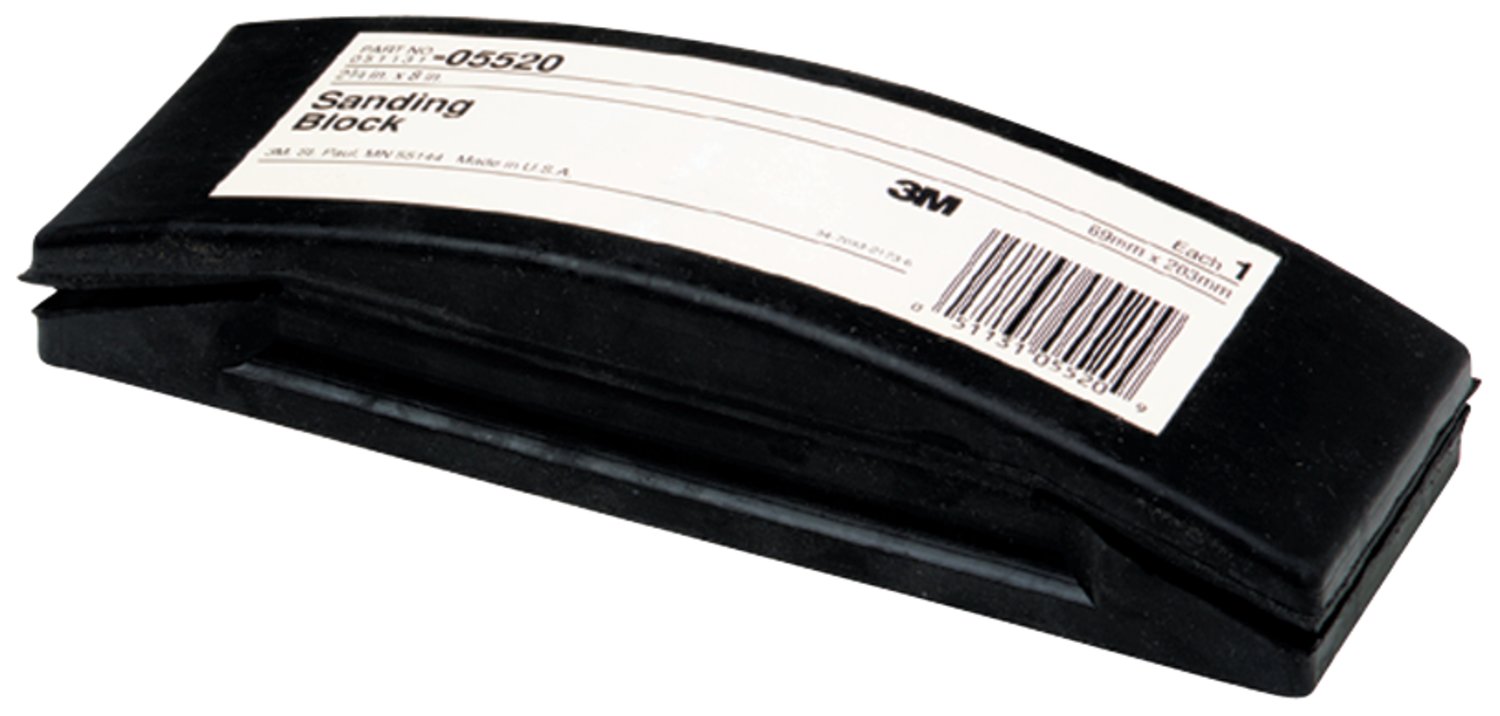 7000028366 - 3M Rubber Sanding Block 05520, 2-3/4 in x 8 in, 10/Case