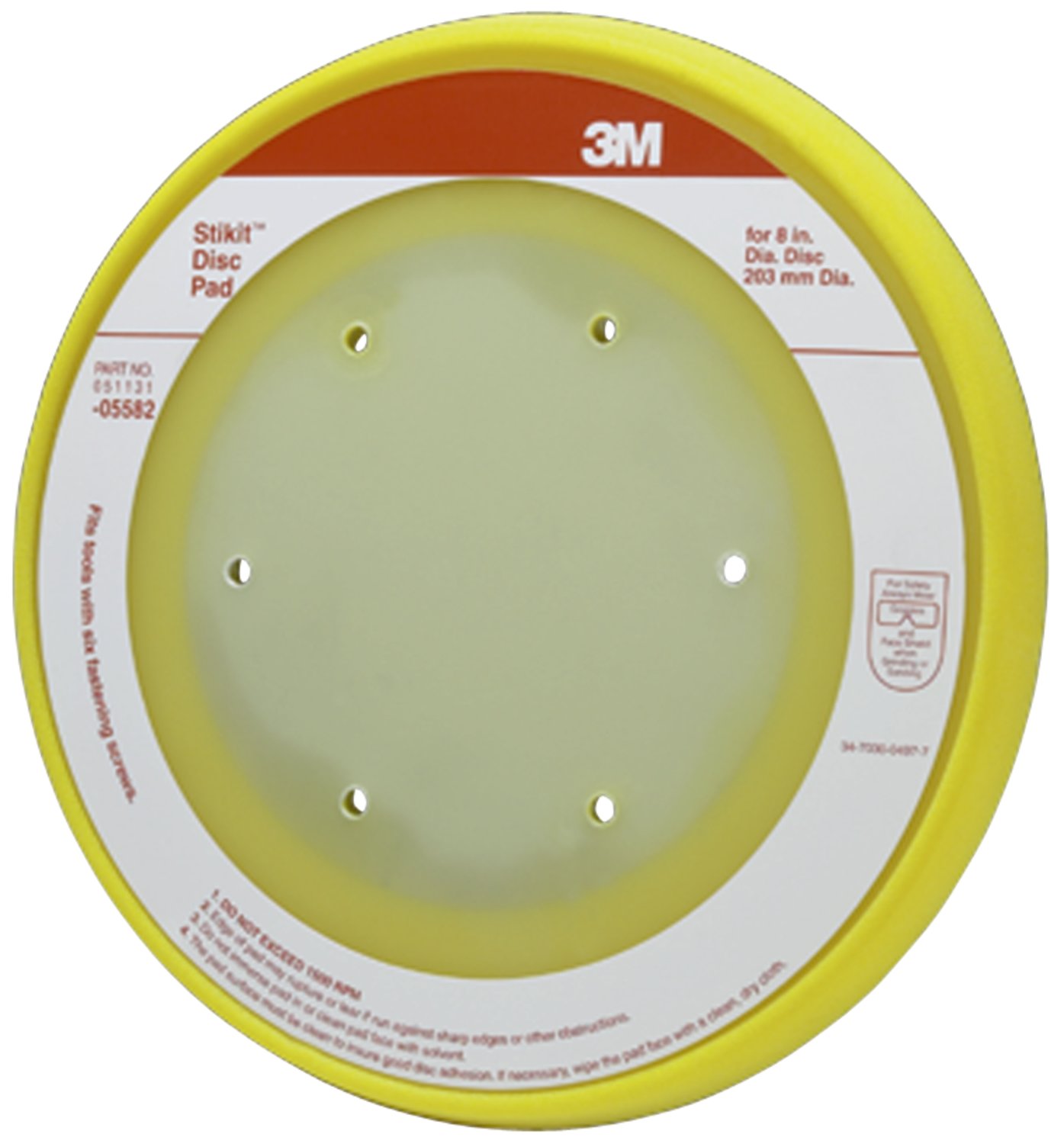7010327880 - 3M Stikit Abrasive Disc Back-up Pad 05582, Dust Free, 8 in, 1/Case