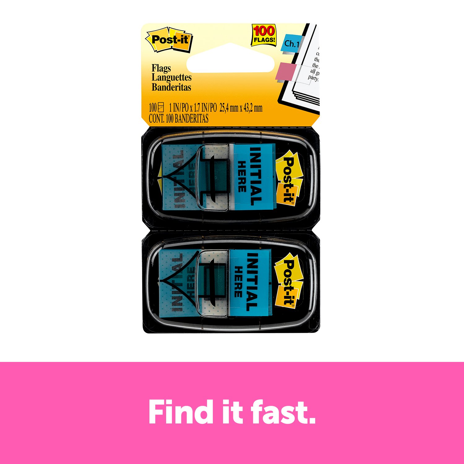 7100084441 - Post-it Flags 680-IH2, 1 in. x 1.7 in.