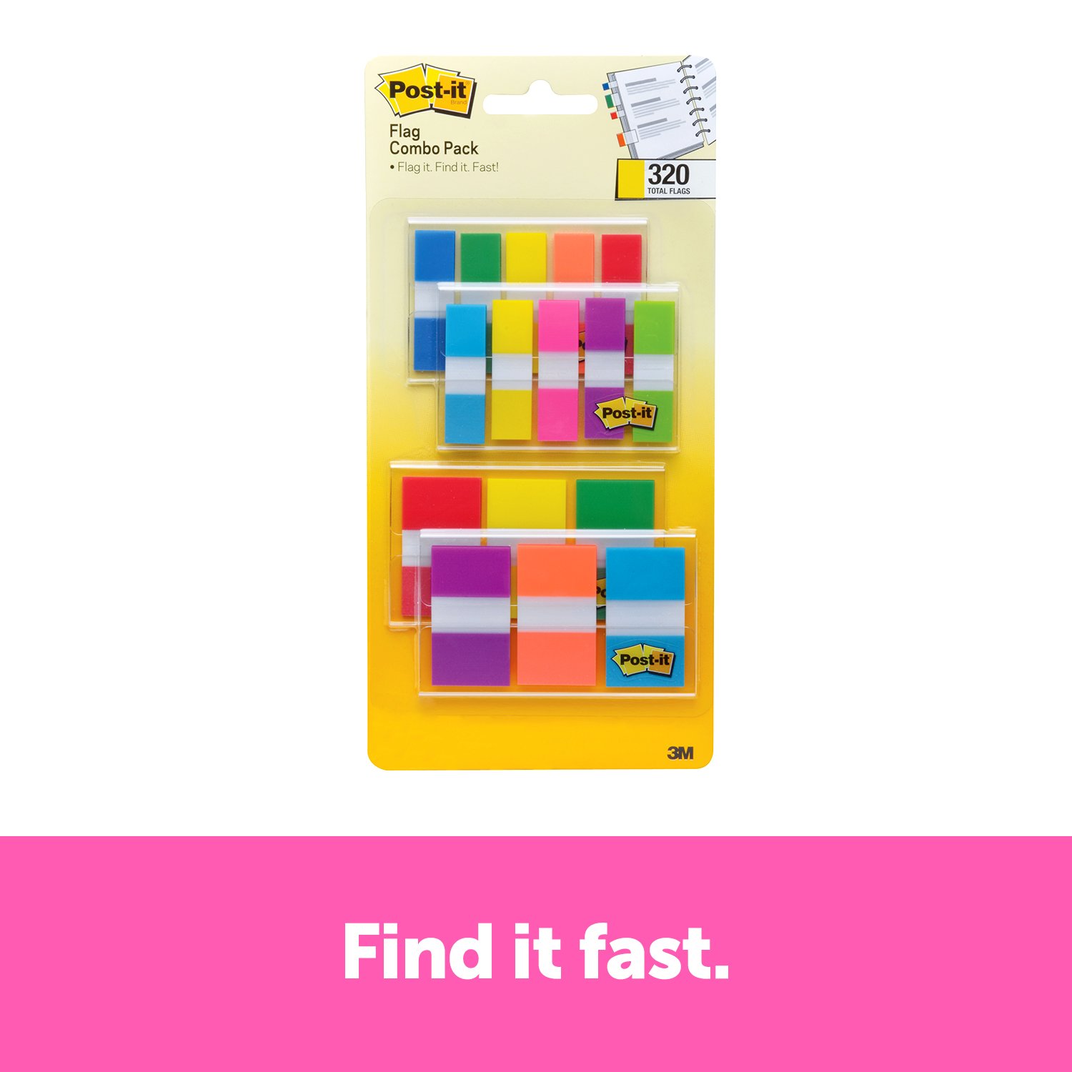 7100064326 - Post-it Flags 683-XL1 Combo Pack, .47 in. x 1.7 in. flags and .94 in. x 1.7 in. flags
