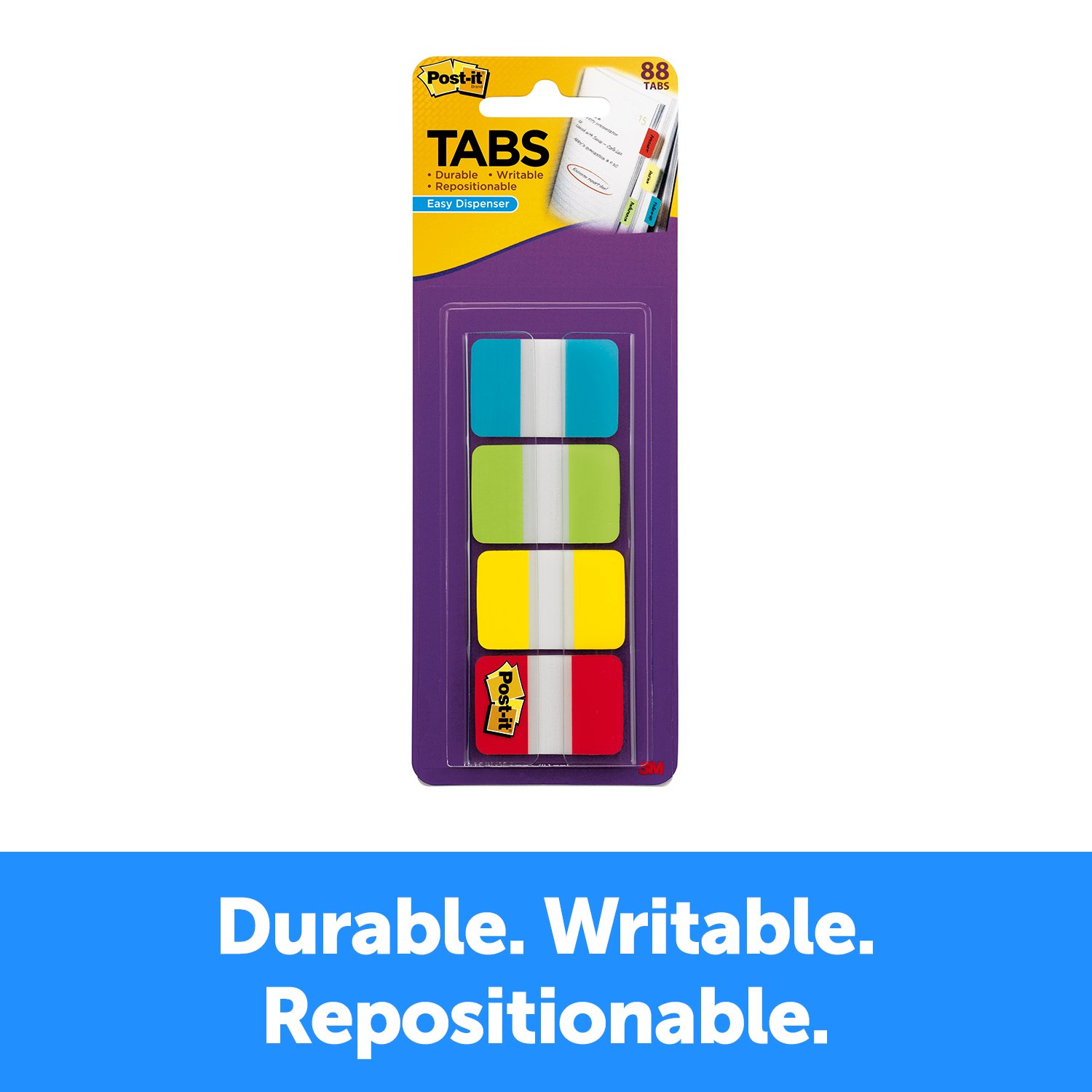 7010370039 - Post-it Tabs 686-ALYR1IN, 1 in. x 1.5 in. (25,4 mm x 38,1 mm)