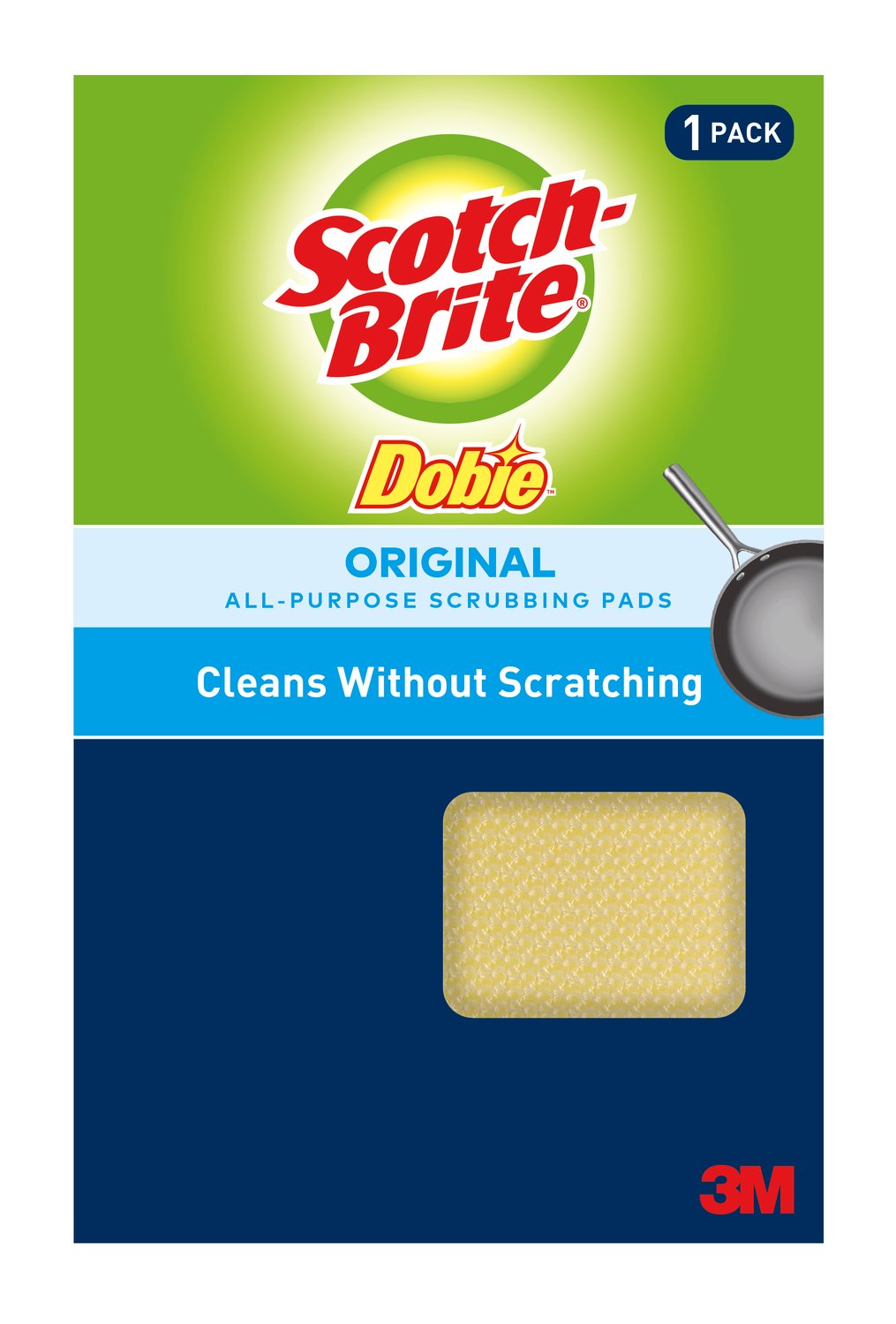 7010301738 - Scotch-Brite Dobie All Purpose Cleaning Pad 720, 4.3 in x 2.6 in x 0.5 in, 24/case