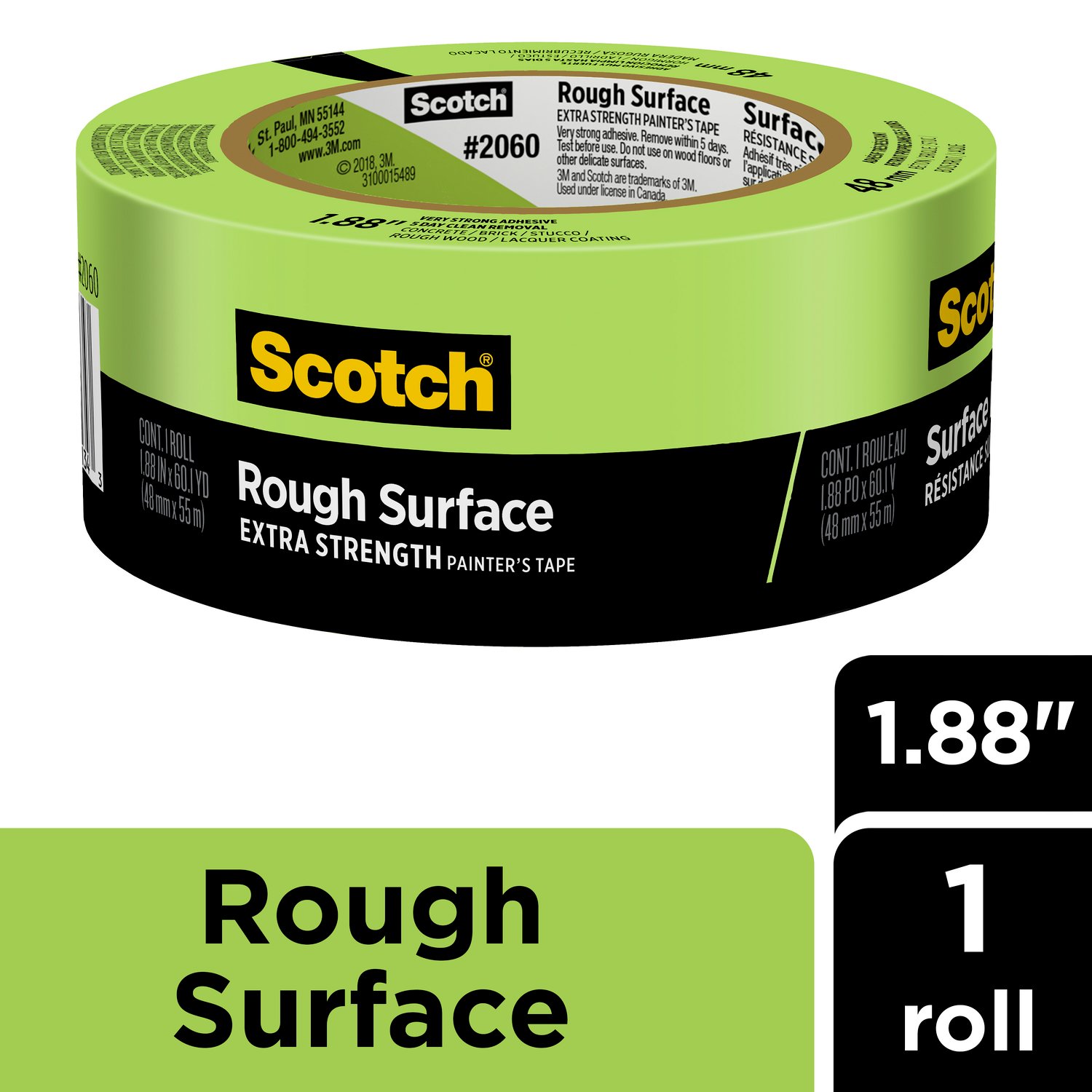 7100185557 - Scotch Rough Surface Painter's Tape 2060-48MP, 1.88 in x 60 yd (48mm x 55m)