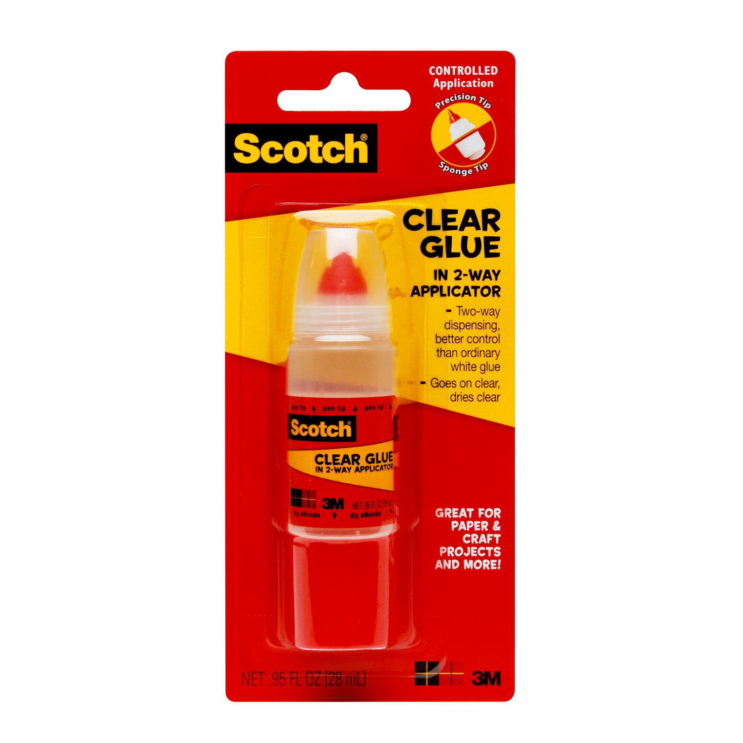 7010371358 - Scotch Clear Glue in 2-way Applicator, 6044, .95 oz