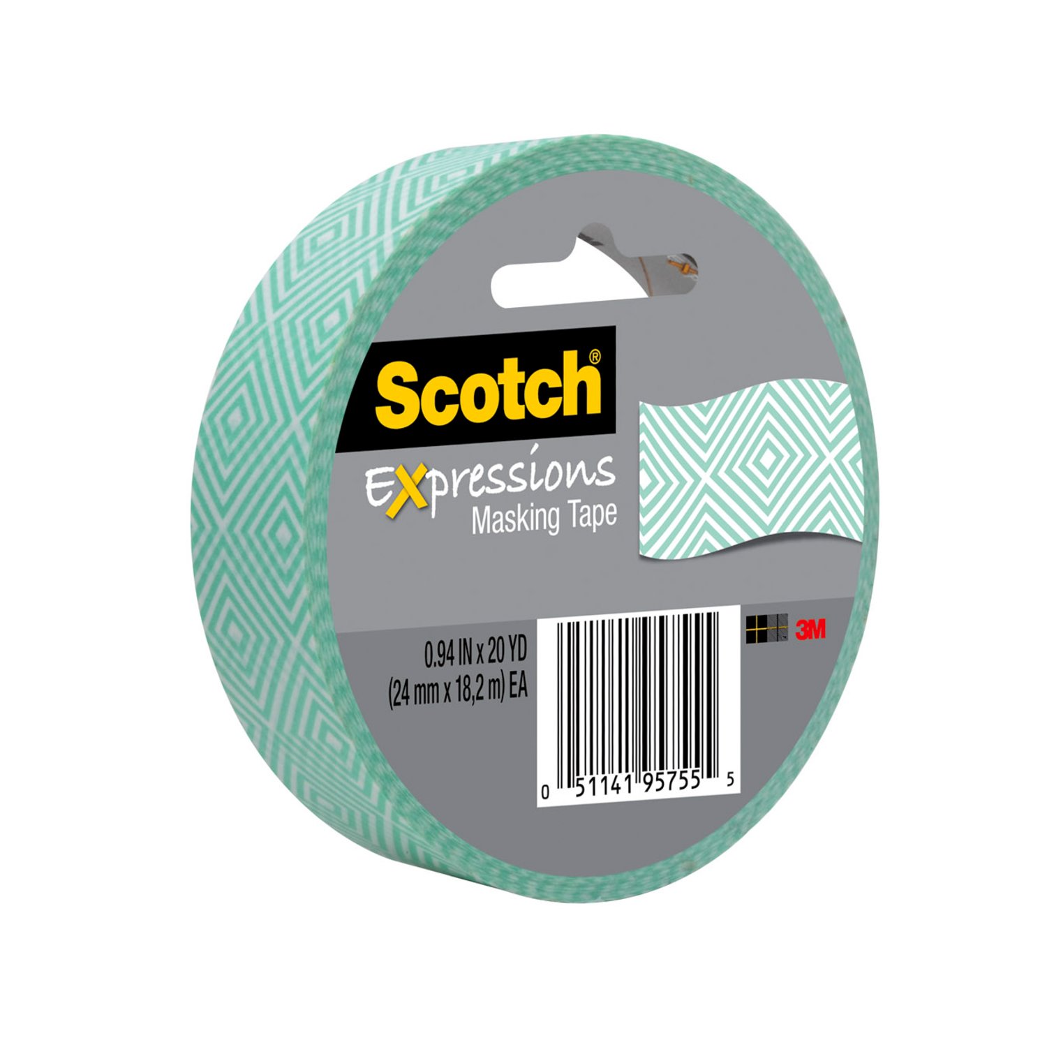 7000148332 - Scotch Expressions Masking Tape 3437-P1-ESF, Mint Mosaic