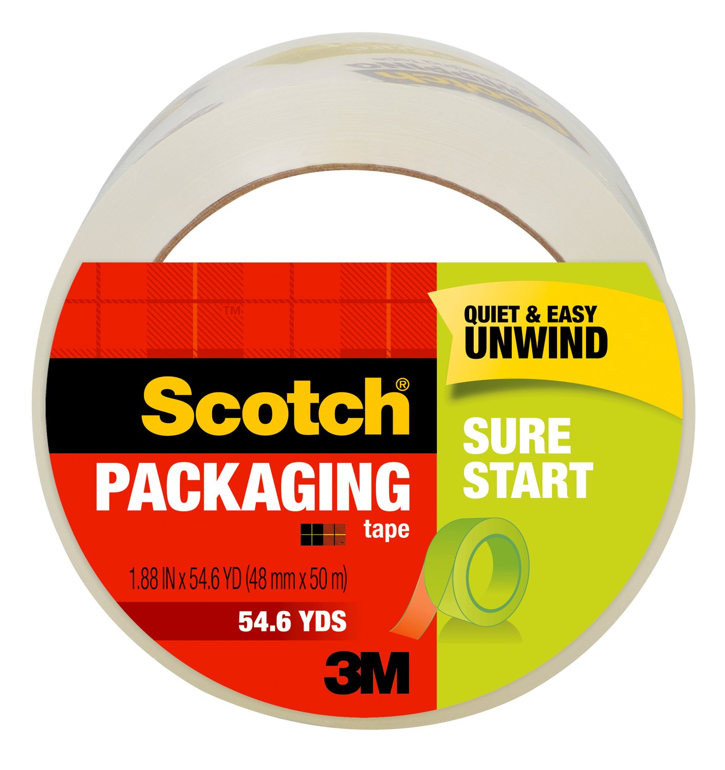 7100109846 - Scotch Sure Start Shipping Packaging Tape 3450, 1.88 in x 54.6 yd (48 mm x 50 m)