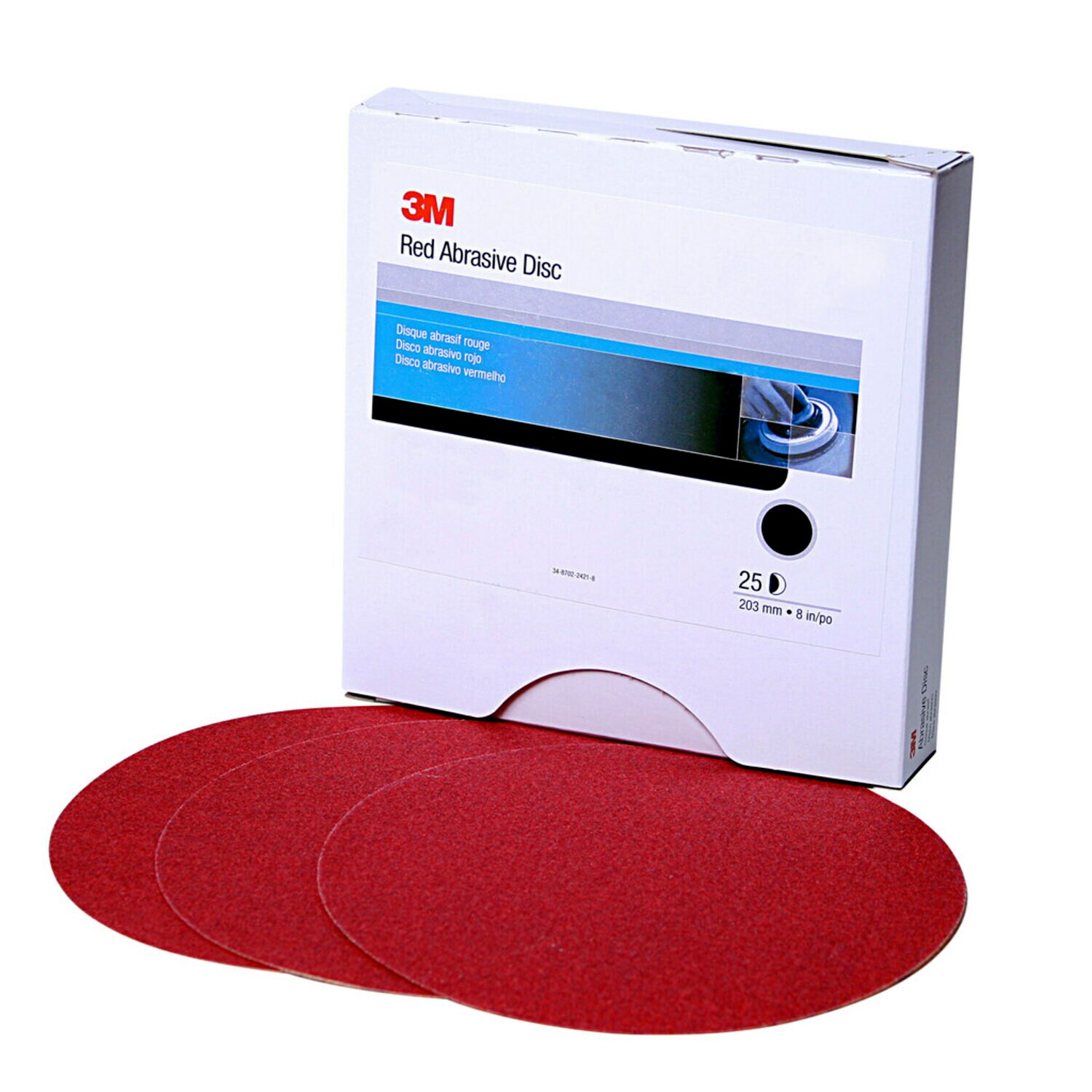 7000119764 - 3M Red Abrasive Stikit Disc, 01107, 6 in, P500 grade, 100 discs per roll, 6 rolls per case