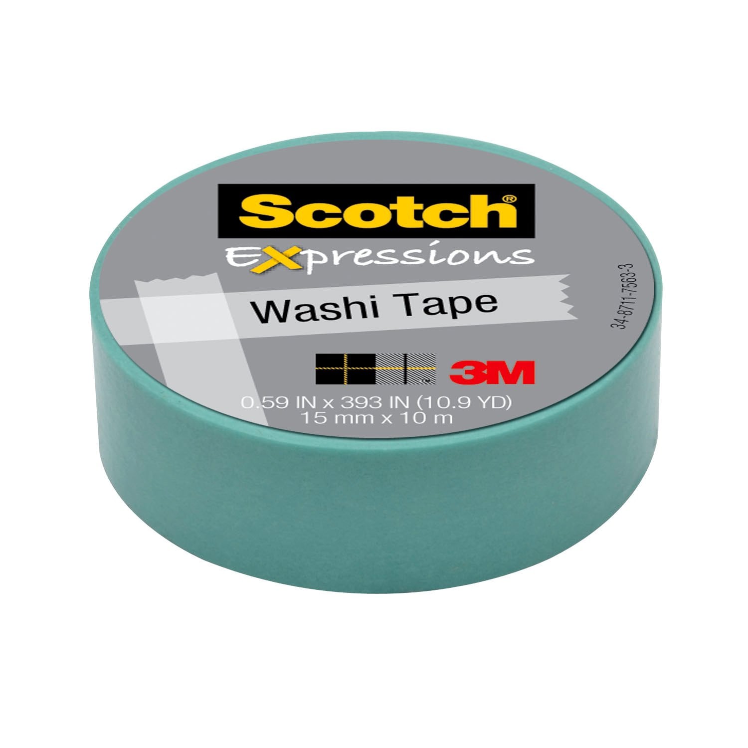 7100019584 - Scotch Expressions Washi Tape C314-BLU2, .59 in x 393 in (15 mm x 10 m) Pastel Blue