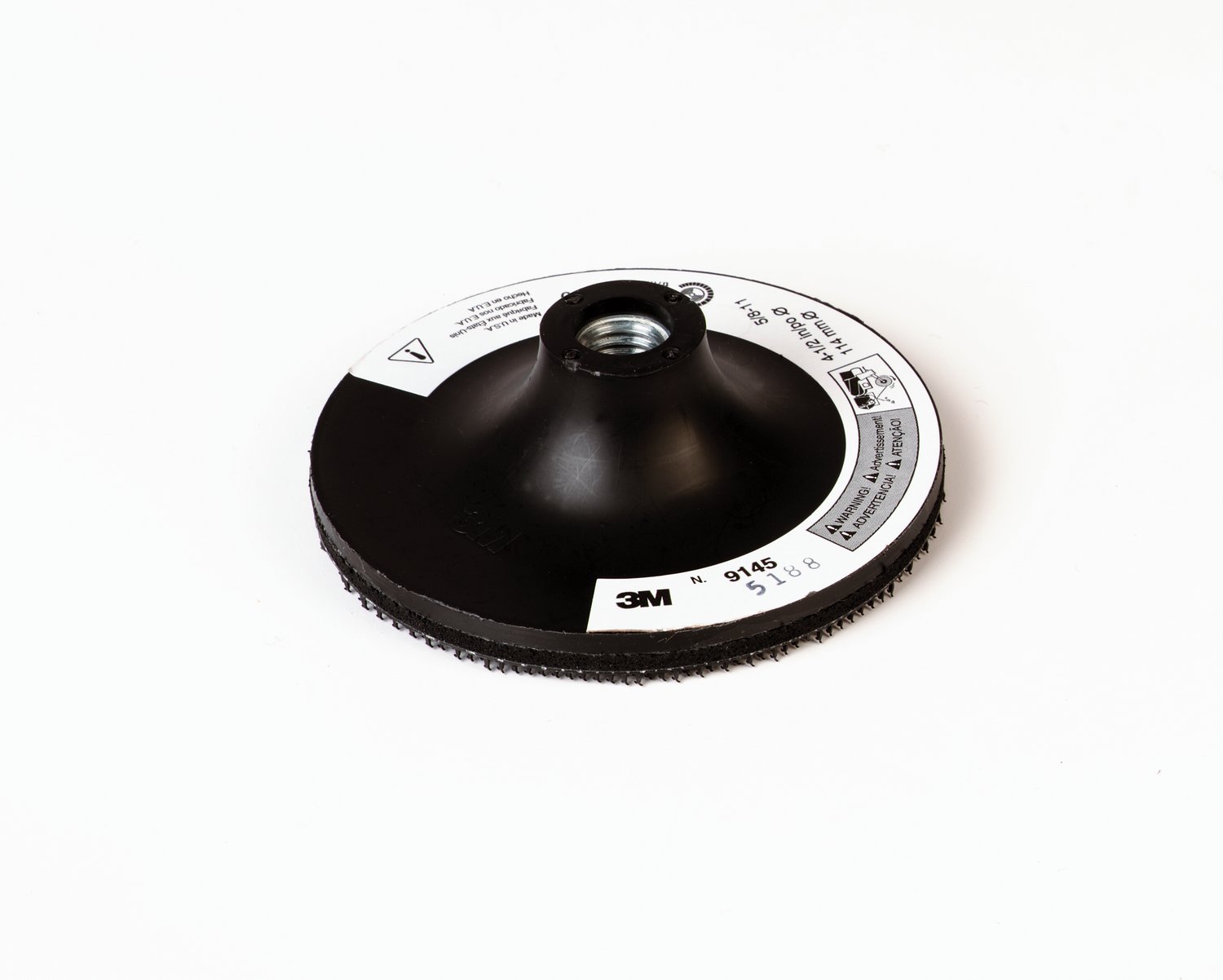7000046035 - 3M Disc Pad Holder 9145, 4-1/2 in x 1/8 in x 3/8 in x 5/8 in-11 Internal