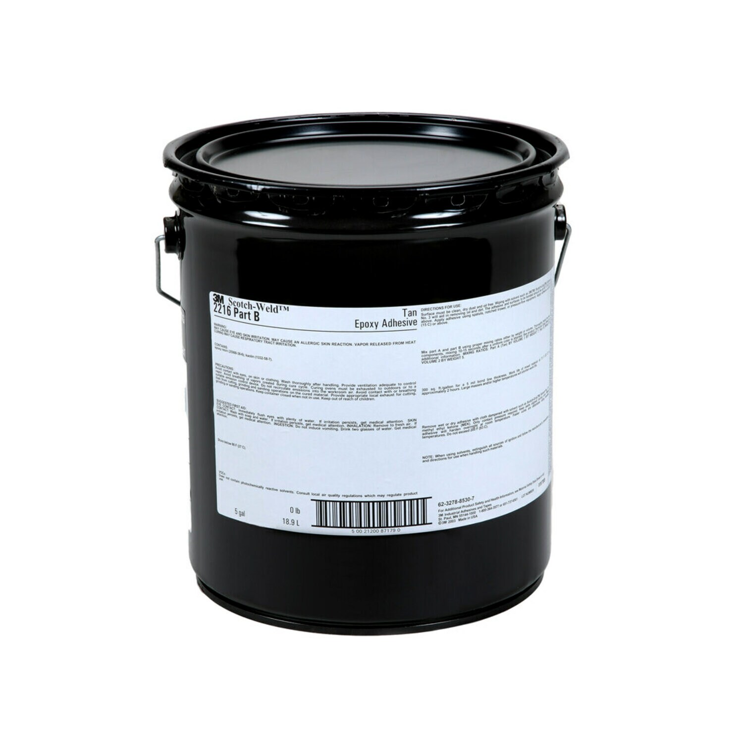 7010309882 - 3M Scotch-Weld Epoxy Adhesive 2216NS, Tan, Part B, 5 Gallon (Pail),
Drum