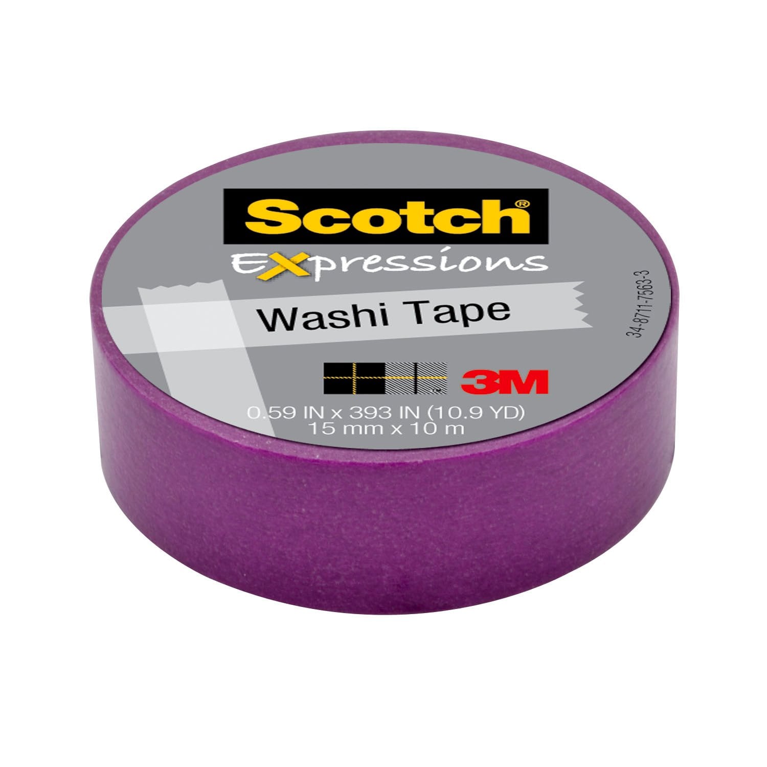 7100019518 - Scotch Expressions Washi Tape C314-PUR, .59 in x 393 in (15 mm x 10 m)
Purple