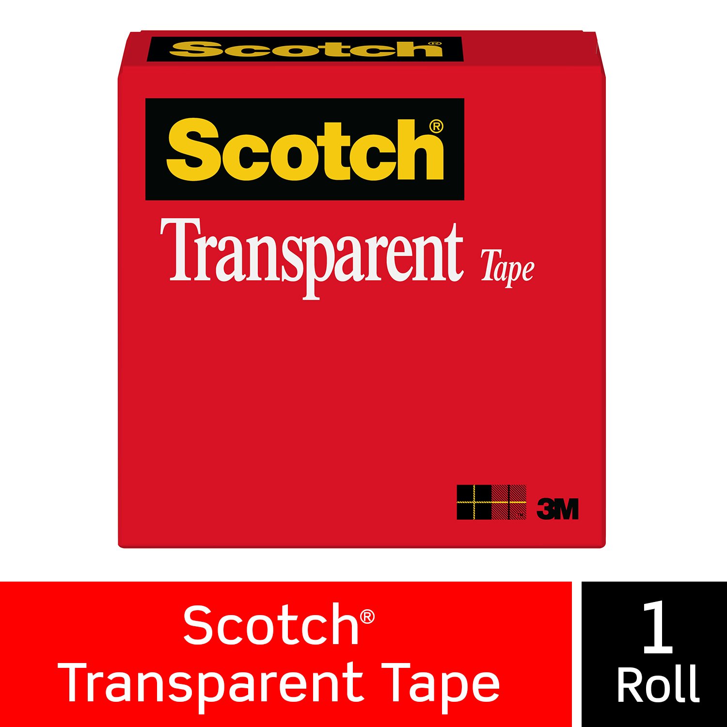 7000029140 - Scotch Transparent Tape 600 Clear, 1/2 in x 1296 in, 144 per case Boxed