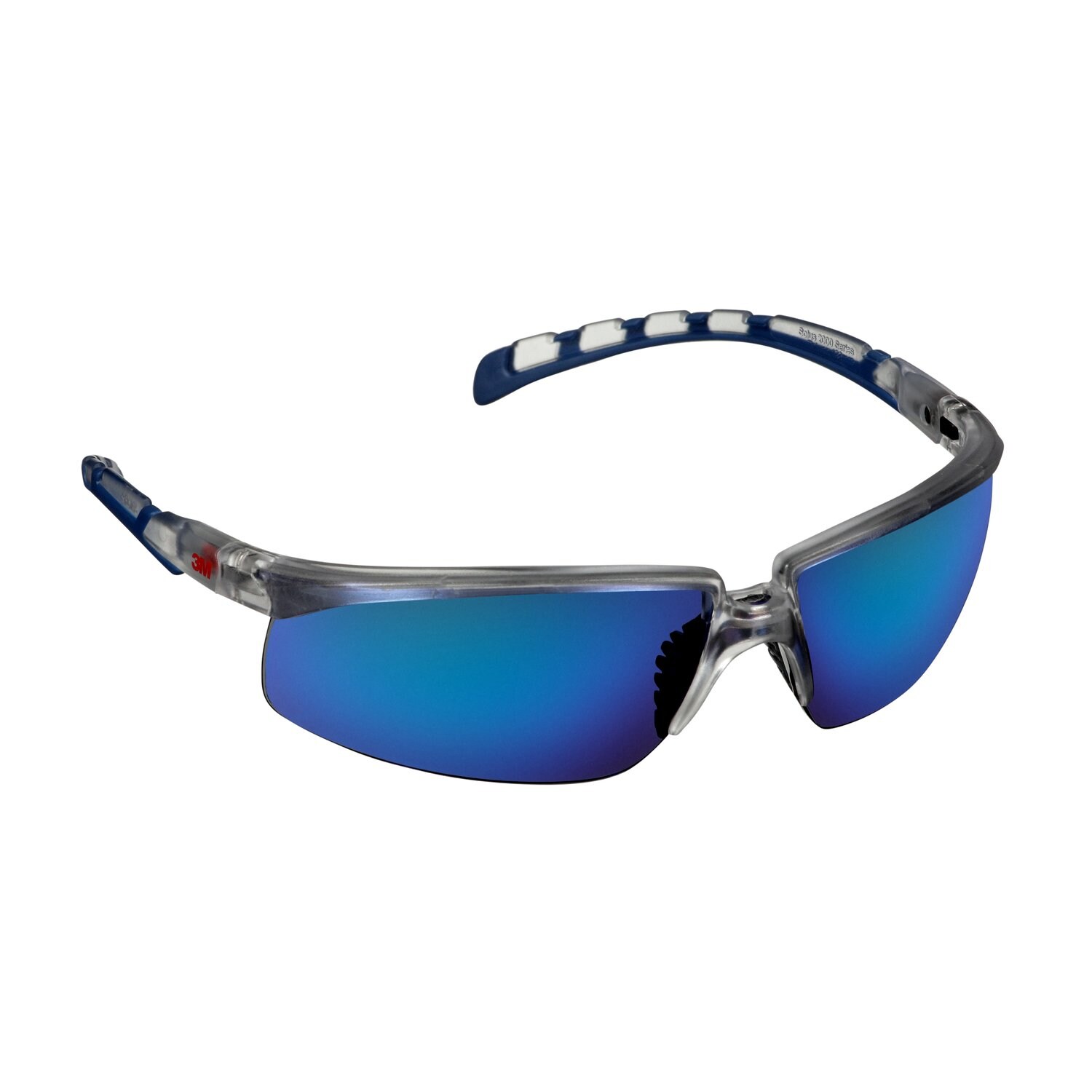 7100221706 - 3M Solus 2000 Series, S2008AS-CLR, Clear/Blue Temples, Blue Mirror Anti-Scratch Lens, 20 ea/Case