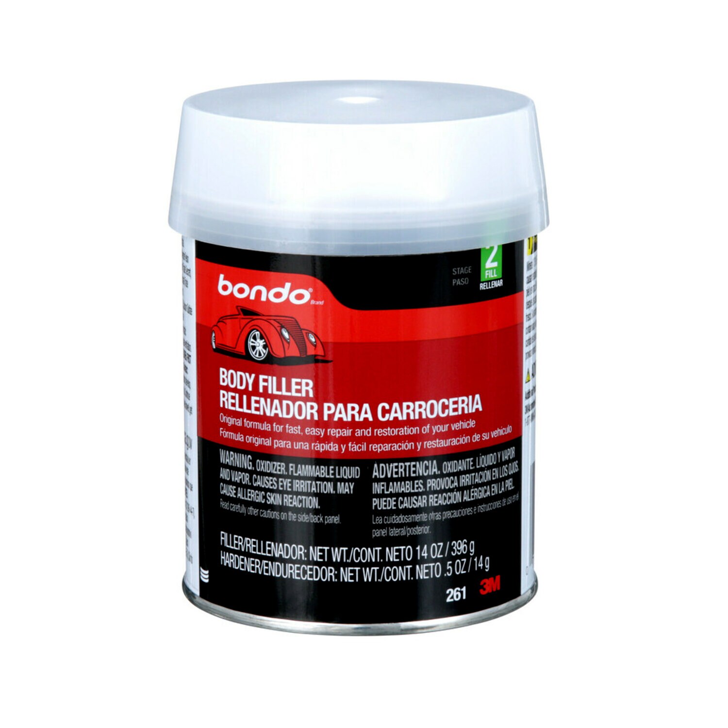 7010362870 - Bondo Body Filler, 00261, 1 pint (14oz)