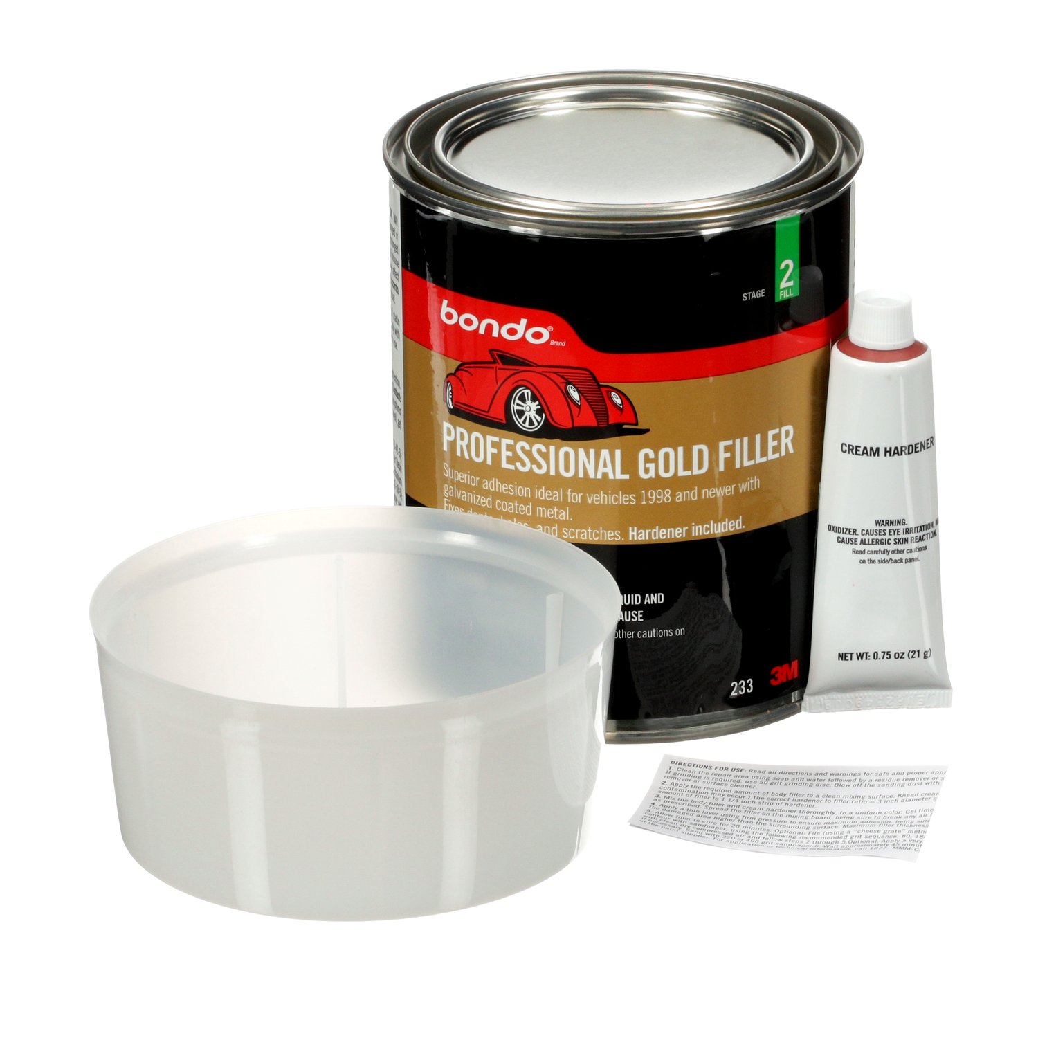 7010294874 - Bondo Professional Gold Filler, 00233, 1 Quart, 3 per case