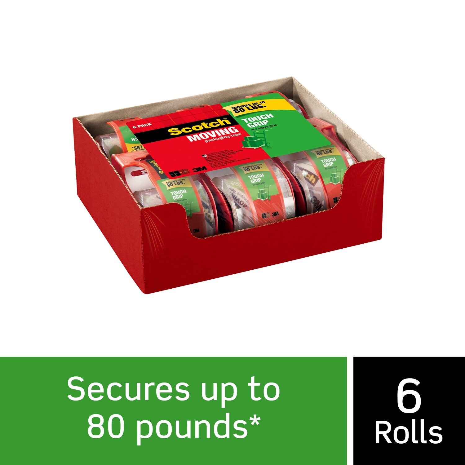 7100103369 - Scotch Tough Grip Moving Packaging Tape 150-6, 1.88 in x 22.2 yd (48 mm x 20,3 m)