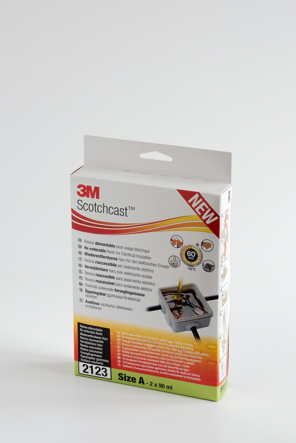 7100231726 - 3M Scotchcast Re-enterable Electrical Insulating Resin 2123 Easy Dispenser 250, size 250 ml, 6 bags/case