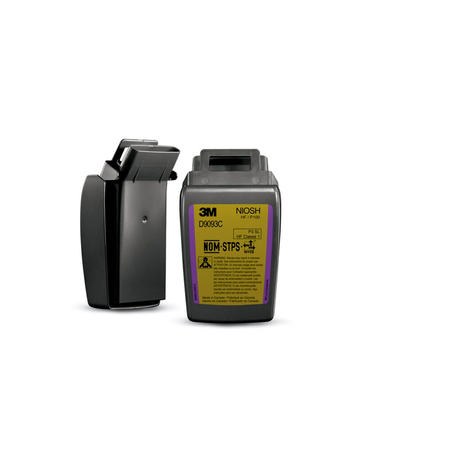 7100206896 - 3M Secure Click Hard Case P100 Particulate Filter D9093CB, with Nuisance Level Acid Gas Relief, 144 ea/Case