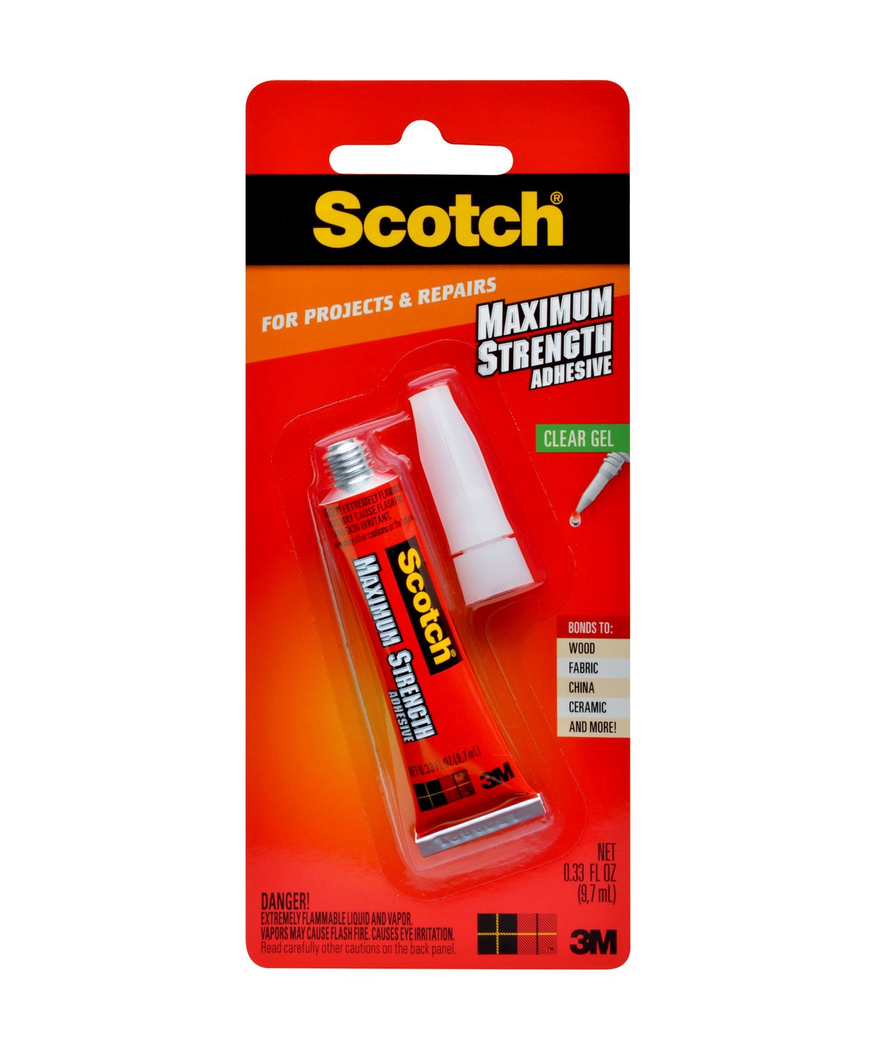 7100009777 - Scotch Maximum Strength Adhesive 6048, 0.33 fl oz (9.7 mL)
