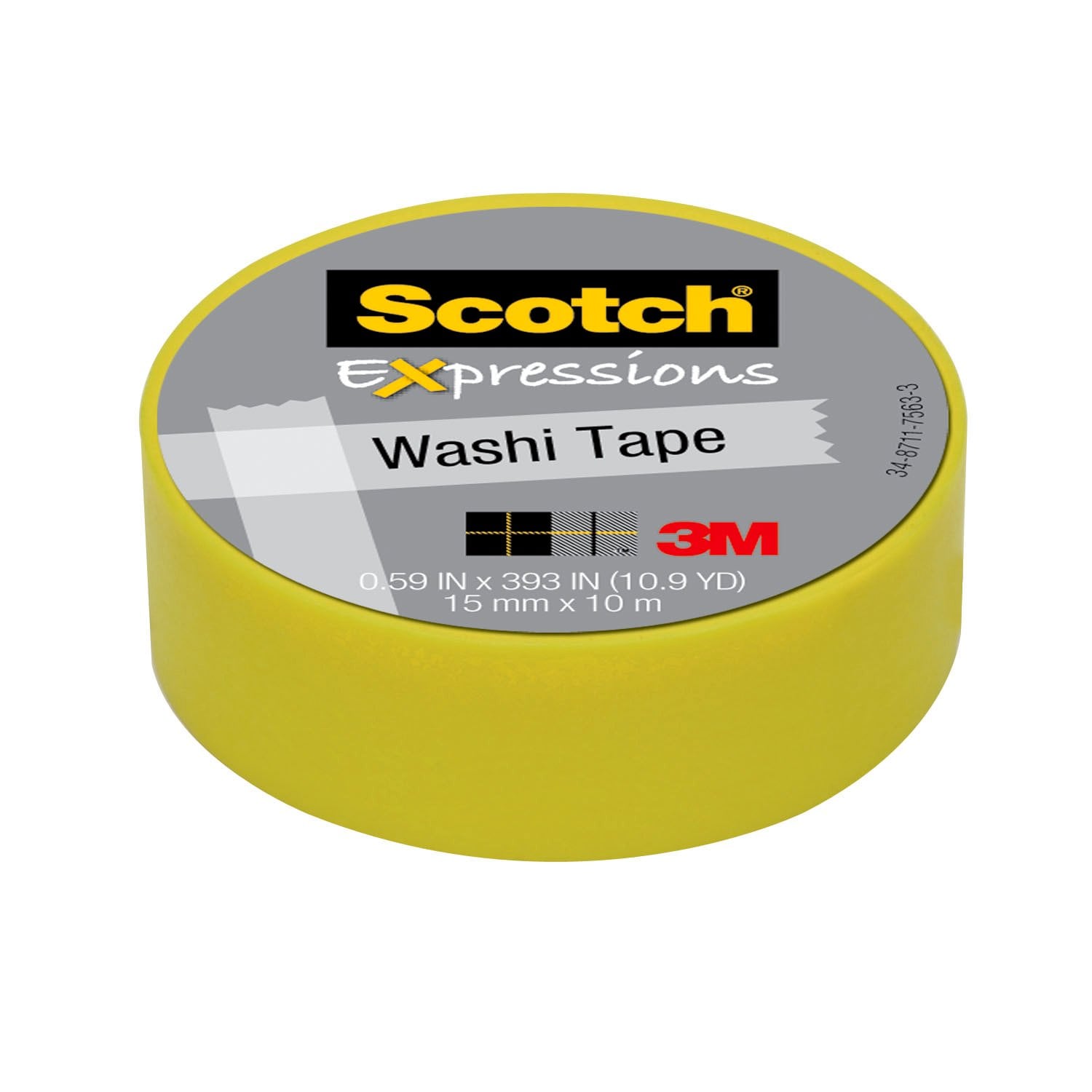 7100024029 - Scotch Expressions Washi Tape C314-GRN2, 0.59 in x 393 in (15 mm x 10
m) Pastel Green