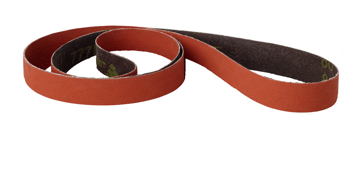 7100192613 - 3M Cloth Belt 777F, 40 YF-weight, 1/4 in x 42 in, Film-lok, Single-flex