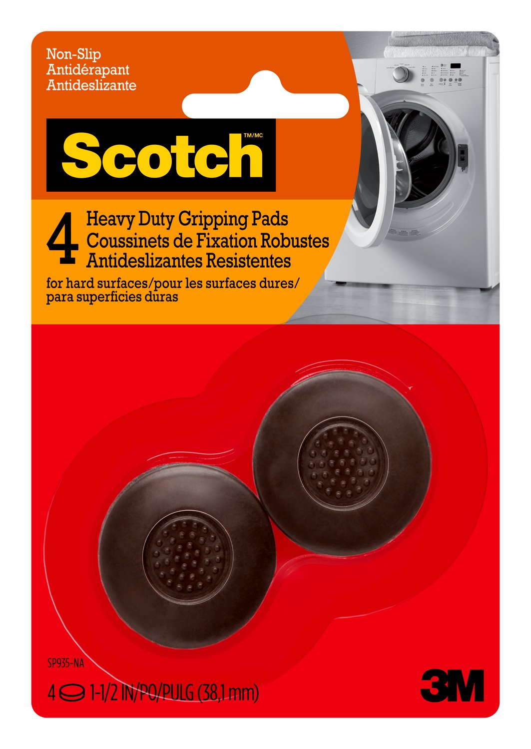 7100202434 - Scotch Gripping Pads SP935-NA, Round, 1.5-in 4/pk