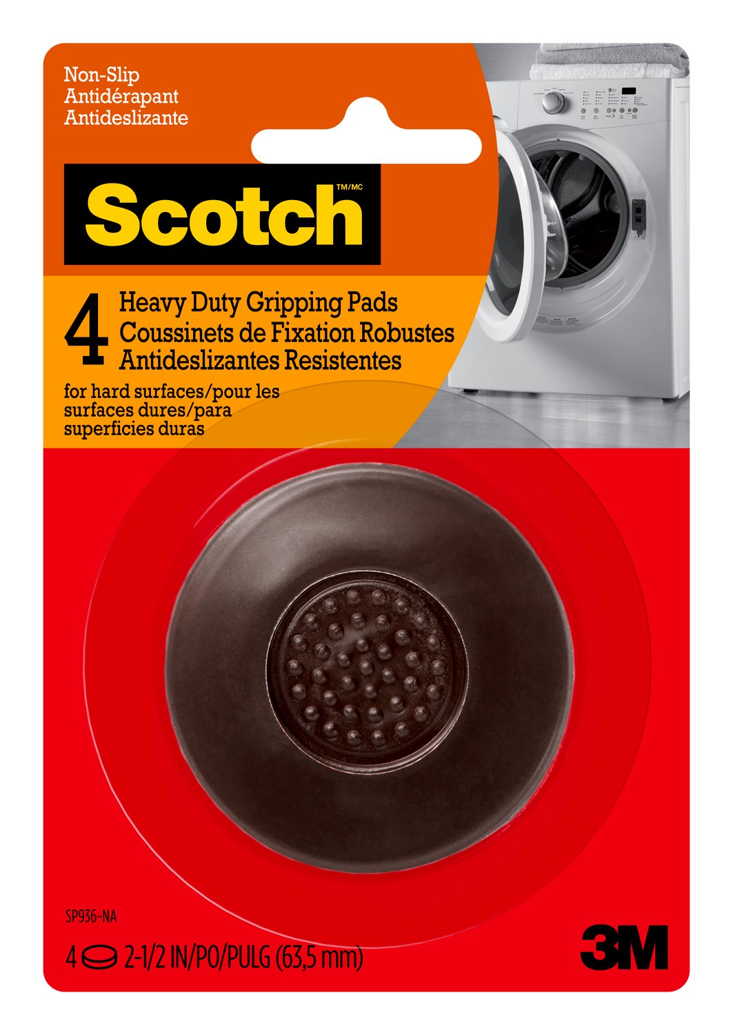 7100202435 - Scotch Gripping Pads SP936-NA, Round, 2.5-in 4/pk