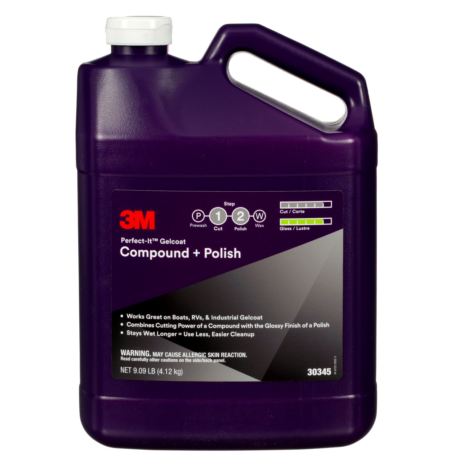 7100223173 - 3M Perfect-It Gelcoat Compound + Polish 30345, 1 gal (9.09 lb), 4/Case