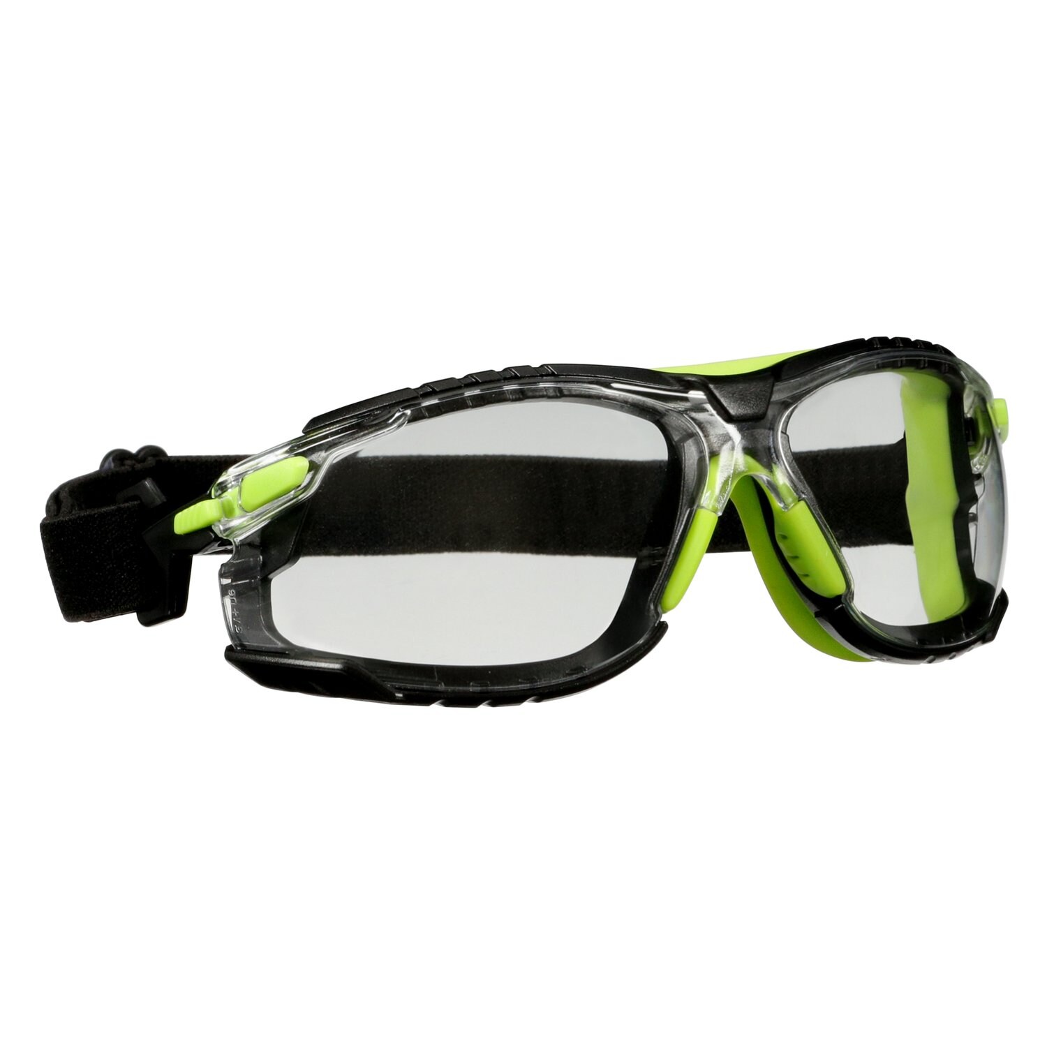 7100234544 - 3M Solus 1000 Series S1201SGAF-TSKT, Grn/Blk, Scotchgard Anti-Fog Coating, Clear AF-AS lens, TPE/Strap only, 20 ea/Case