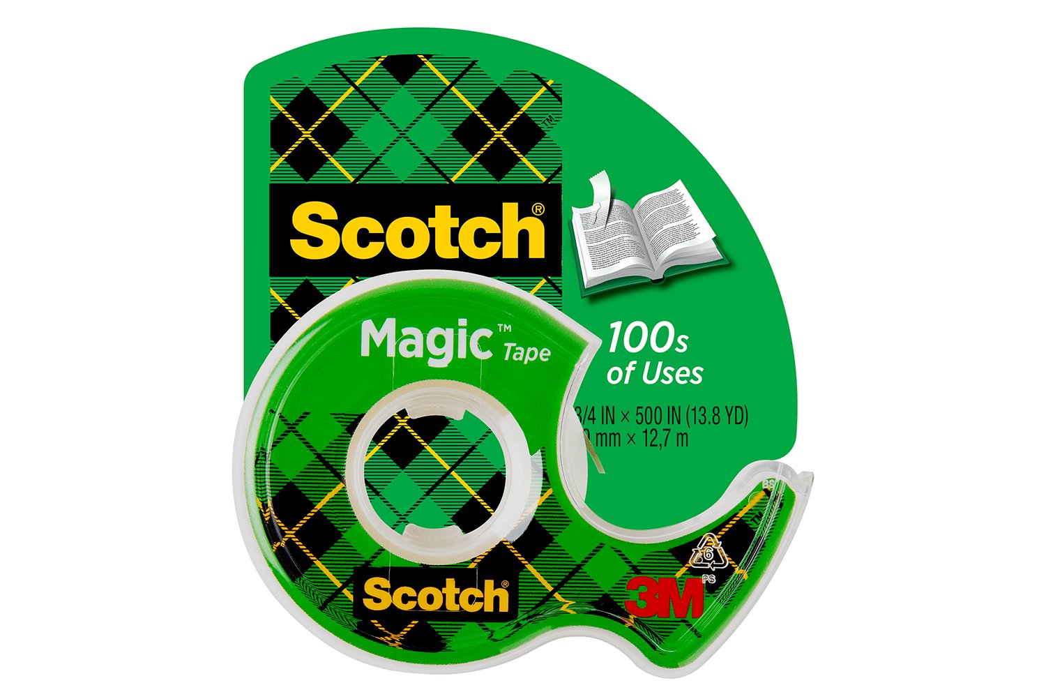 00051141991078, Scotch Magic Tape 122, 3/4 in x 650 in (19 mm x 16,5 m), Aircraft products, clear-office-tapes