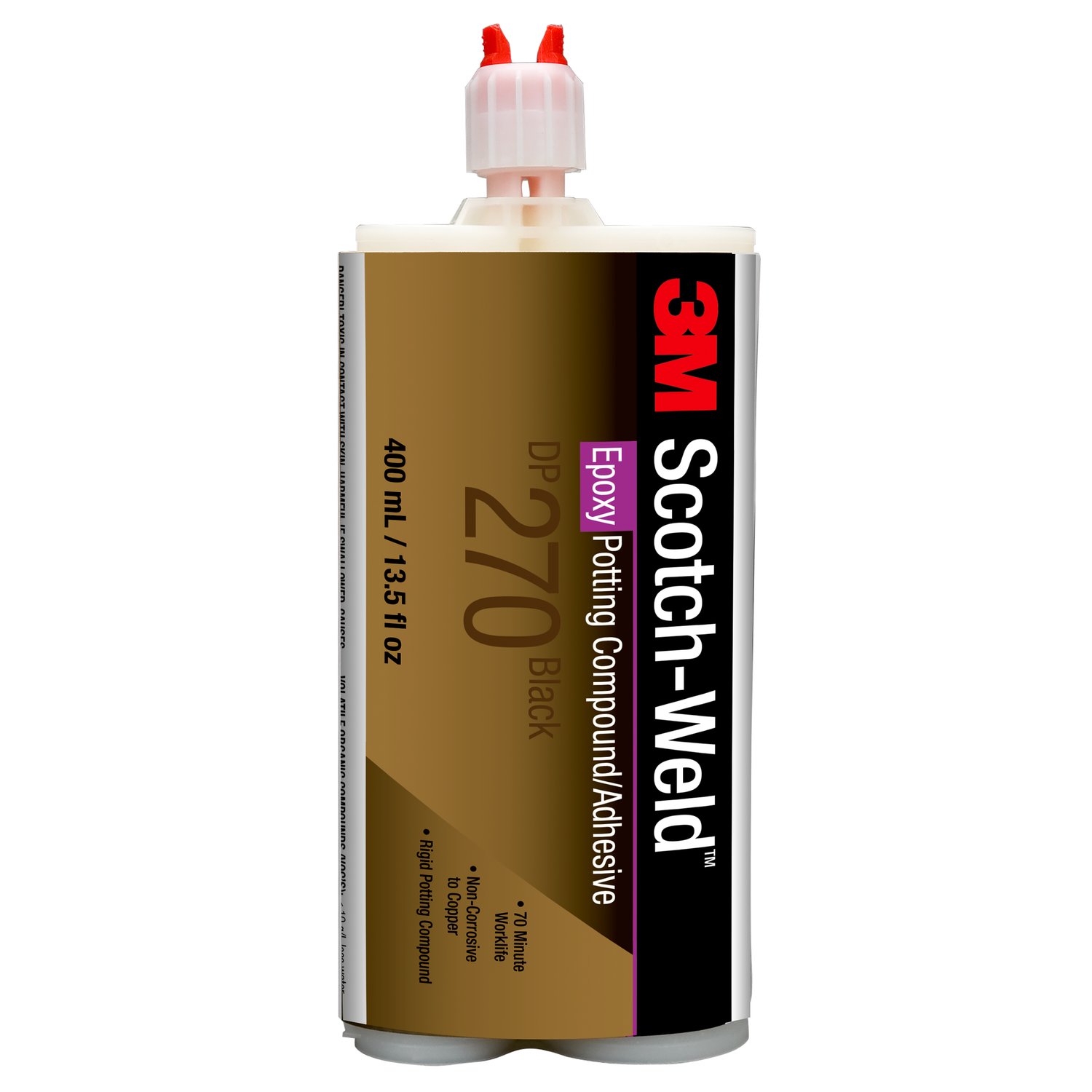 7100082565 - 3M Scotch-Weld Epoxy Potting Compound DP270, Black, 400 mL Duo-Pak, 6/Case