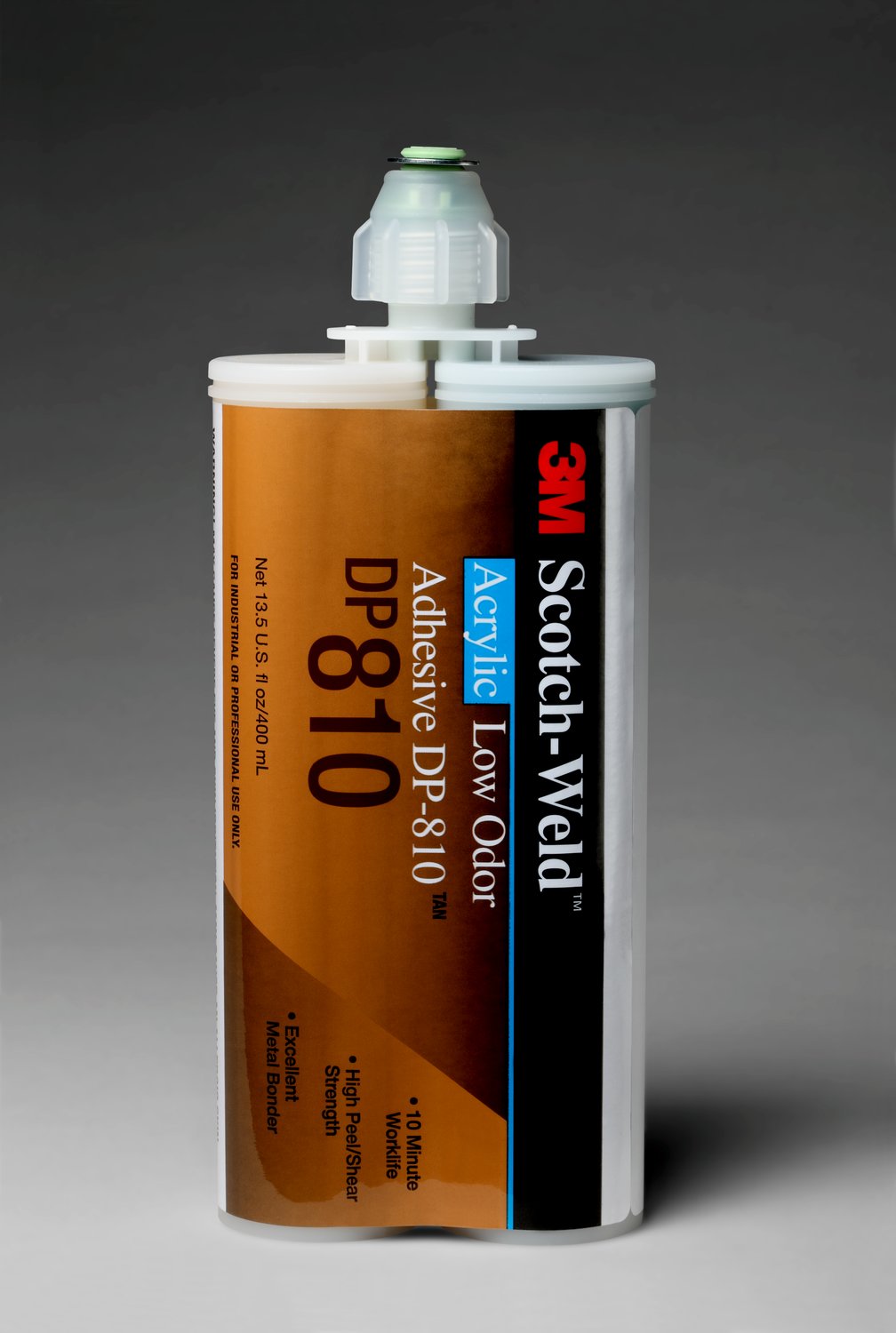 7000121266 - 3M Scotch-Weld Low Odor Acrylic Adhesive DP810, Tan, 400 mL Duo-Pak,
6/Case