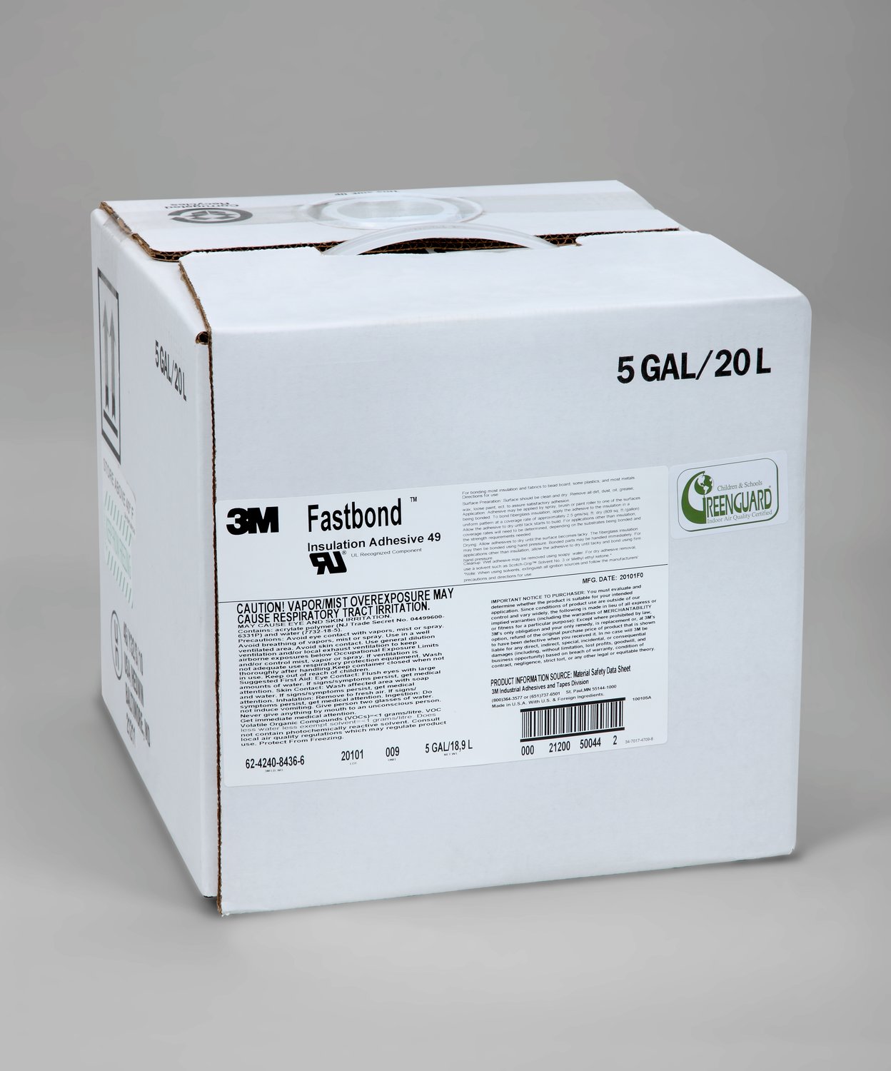 7010329770 - 3M Fastbond Insulation Adhesive 49, Clear, 5 Gallon Box