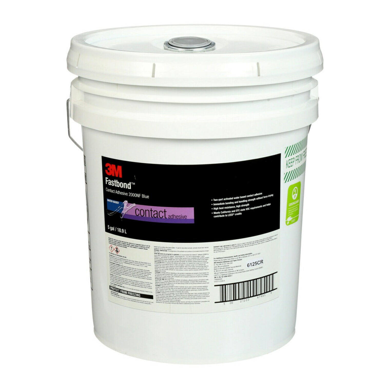 7000046569 - 3M Fastbond Contact Adhesive 2000NF, Blue, 5 Gallon Poly Pour Spout, 1 Can/Drum