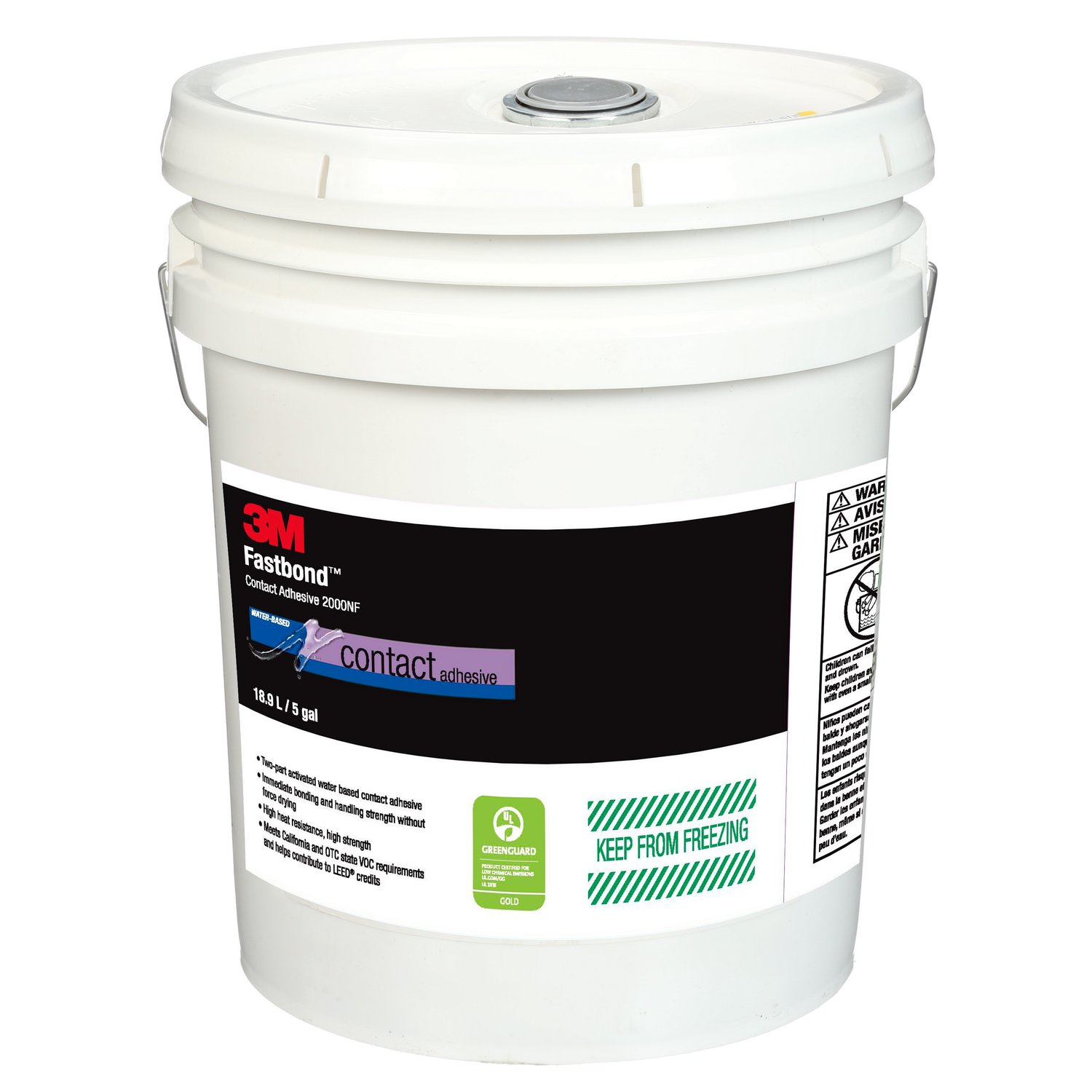 7000121398 - 3M Fastbond Contact Adhesive 2000NF, Neutral, 5 Gallon Poly Pour
Spout, 1 Can/Drum