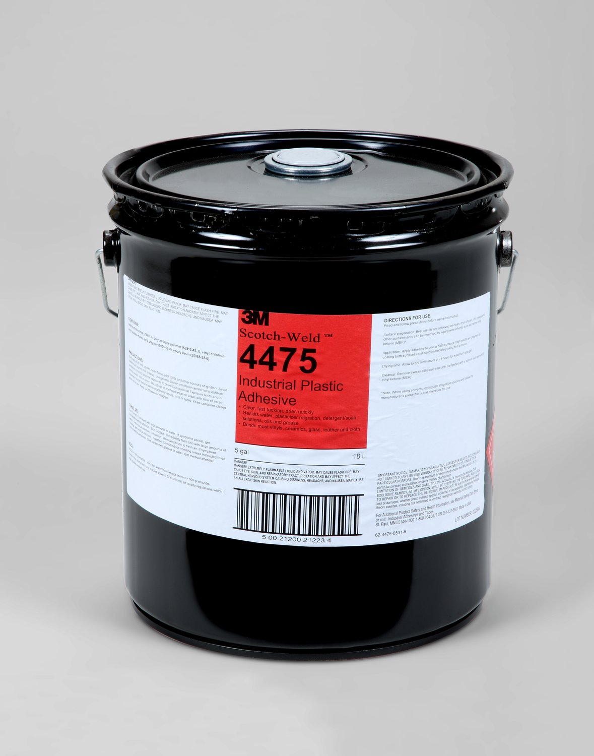 7000000921 - 3M Industrial Plastic Adhesive 4475, Clear, 5 Gallon Drum (Pail)