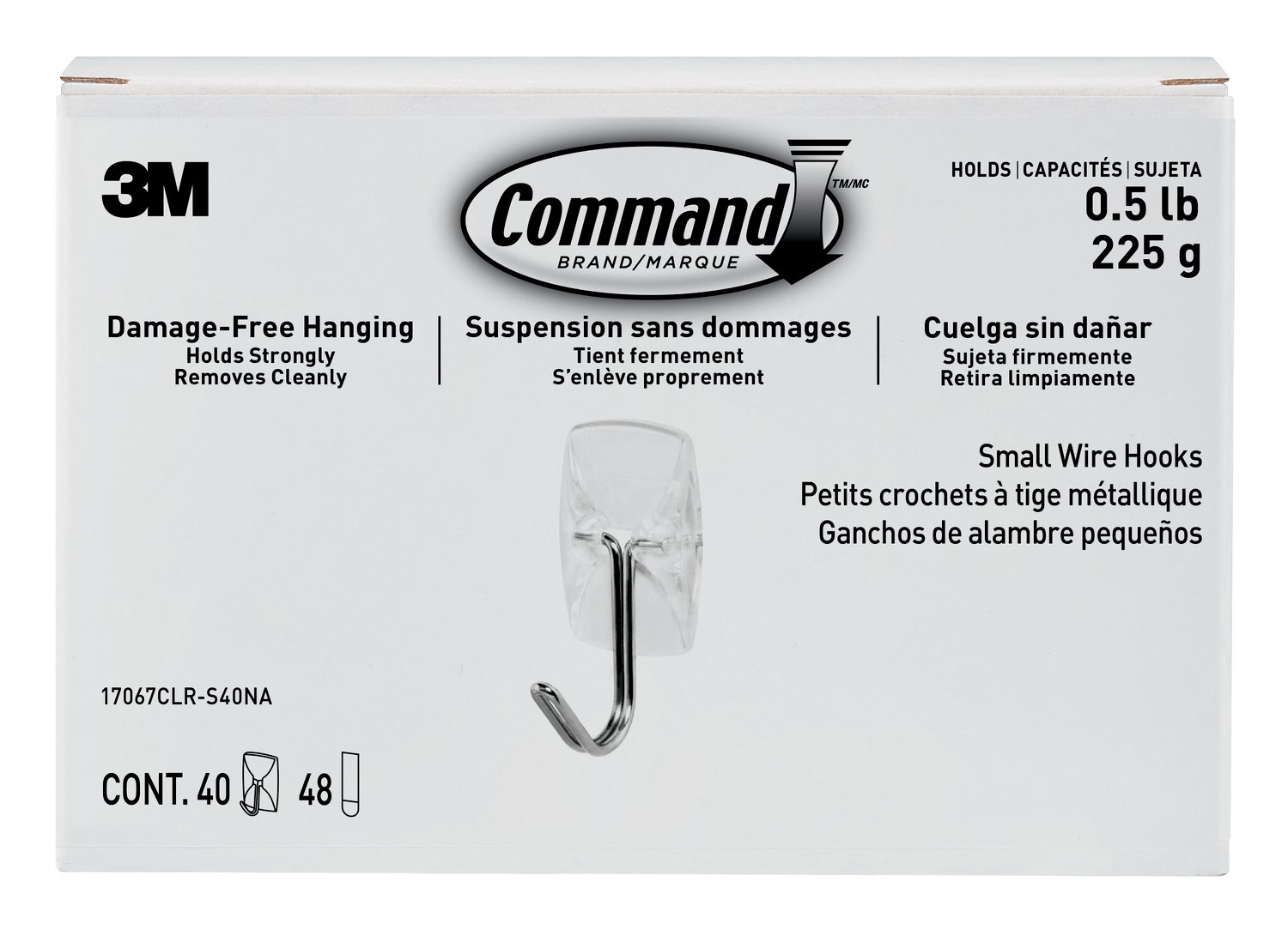 7100203901 - Command Clear Small Wire Hook 17067CLR-S40NA