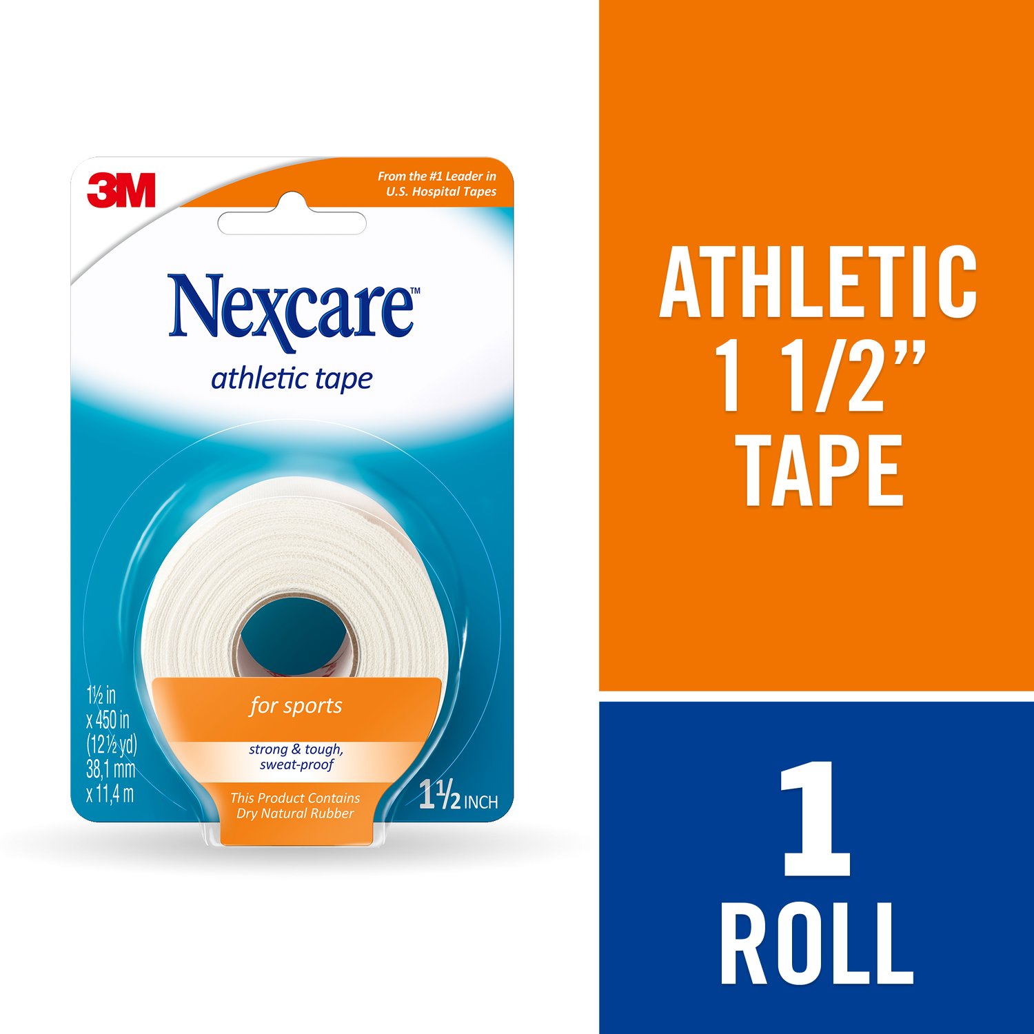 7100168682 - Nexcare Athletic Cloth Tape 870-B , 1.5 in x 12.5 yds