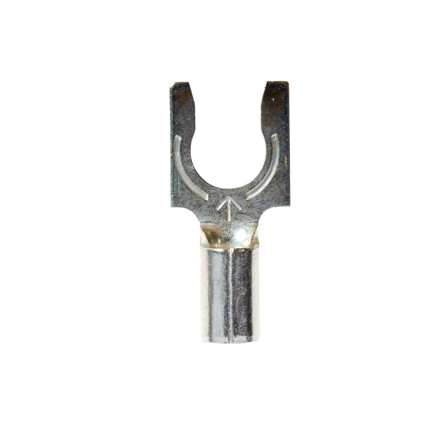 7100165266 - 3M Scotchlok Locking Fork Non-Insulated, 100/bottle, M14-10FLX, spring-like tongue firmly fits around the stud, 500/Case