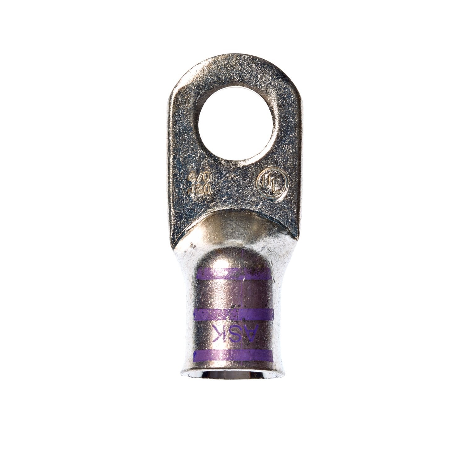 7100011433 - 3M Scotchlok Large Gauge Ring Tongue, Copper Non-Insulated Seamless MC4/0-38RX, Stud Size 3/8, 60/Case