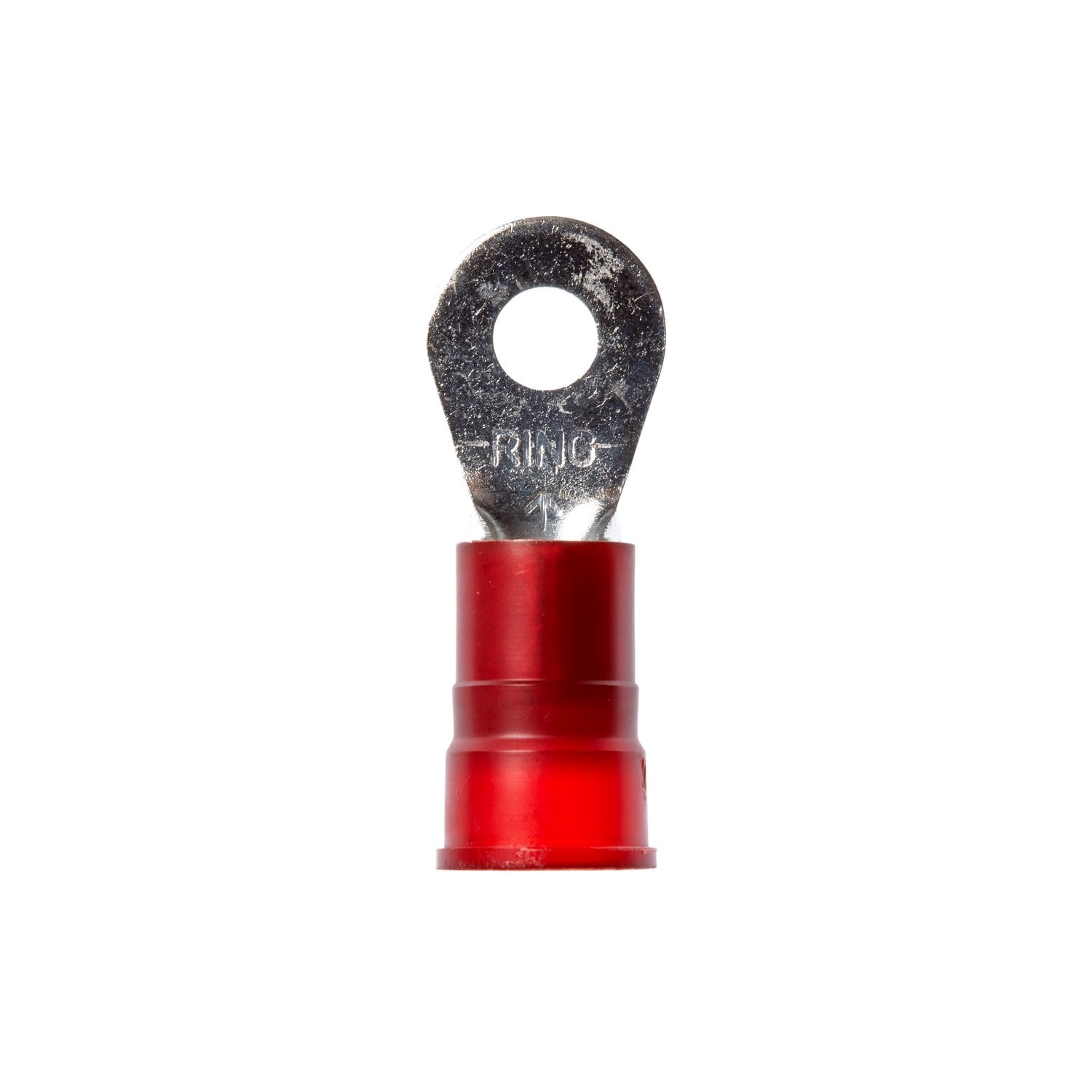 7100077614 - 3M Scotchlok MN8-10R/SK Nylon Insulated Brazed Seam Standard Ring Terminal, 10 Stud, 8 AWG, Red, 200/Case