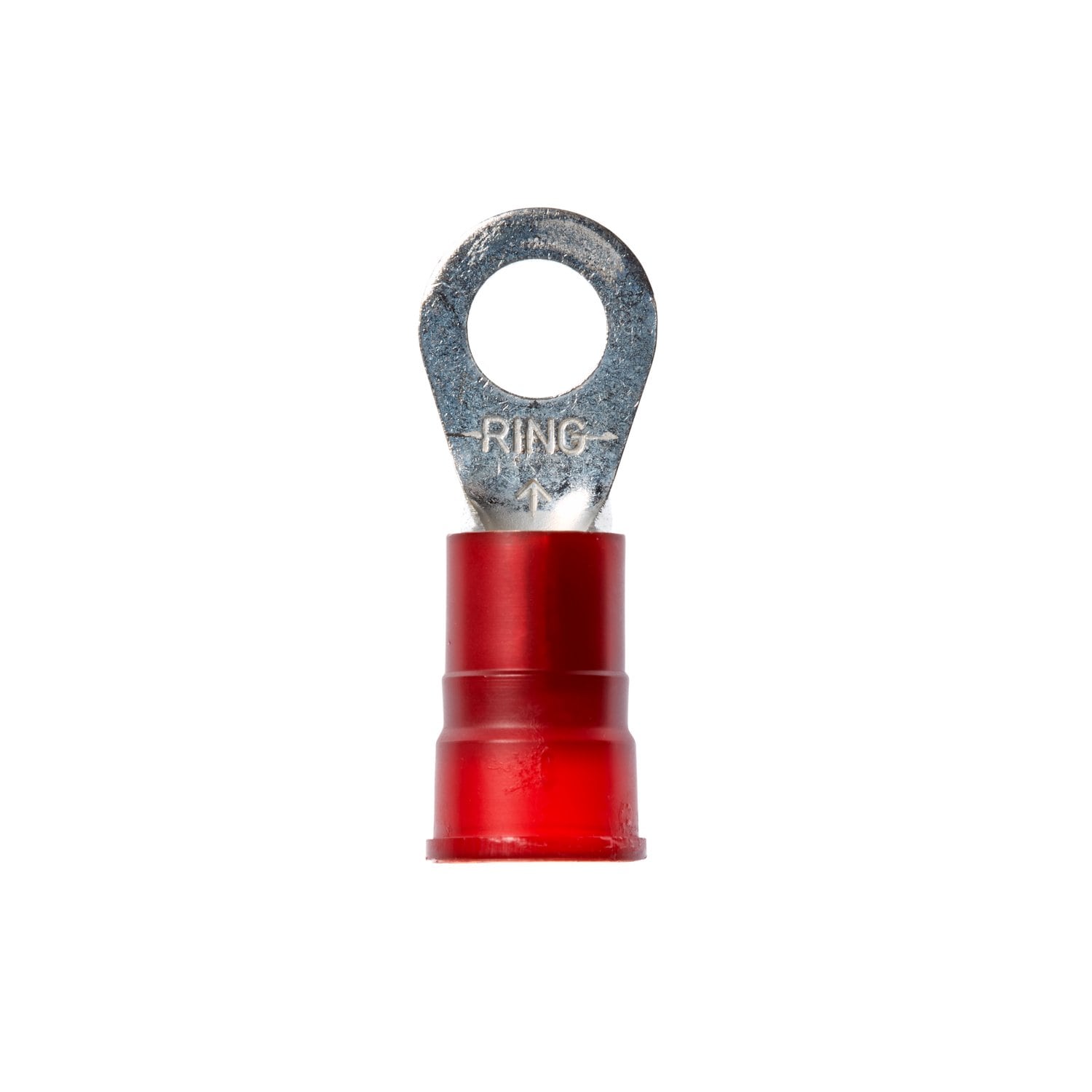 7100011401 - 3M Scotchlok Ring Nylon Insulated, 10/bottle, MN8-14R/SX, standard-style ring tongue fits around the stud, 100/Case