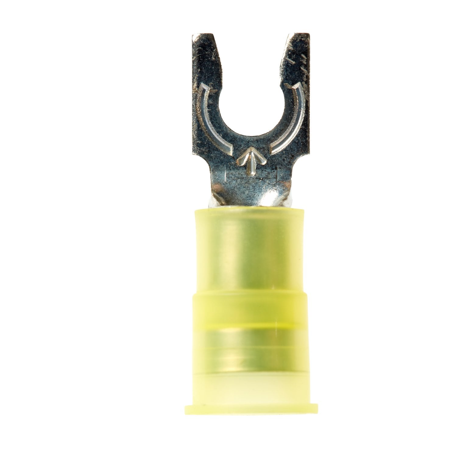 7010398184 - 3M Scotchlok Locking Fork Nylon Insulated, 50/bottle, MNG10-8FLX, spring-like tongue firmly fits around the stud, 500/Case